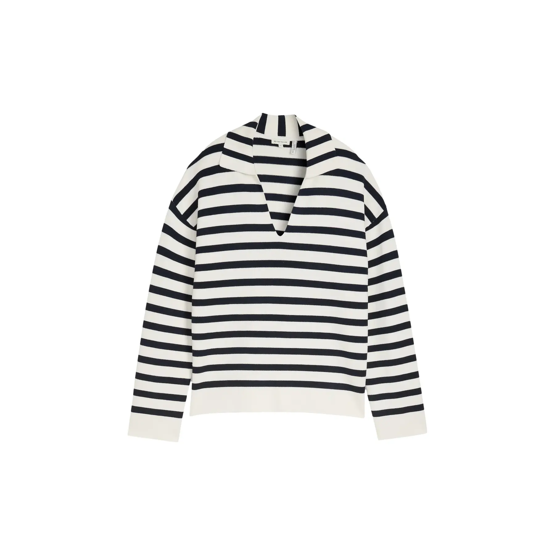 Pull col V gestreift Damen Tom Tailor