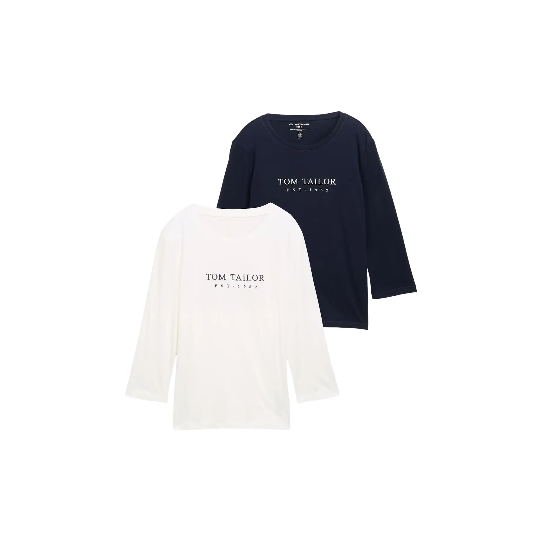 Langarmshirt mit besticktem Logo Damen Tom Tailor (x2)