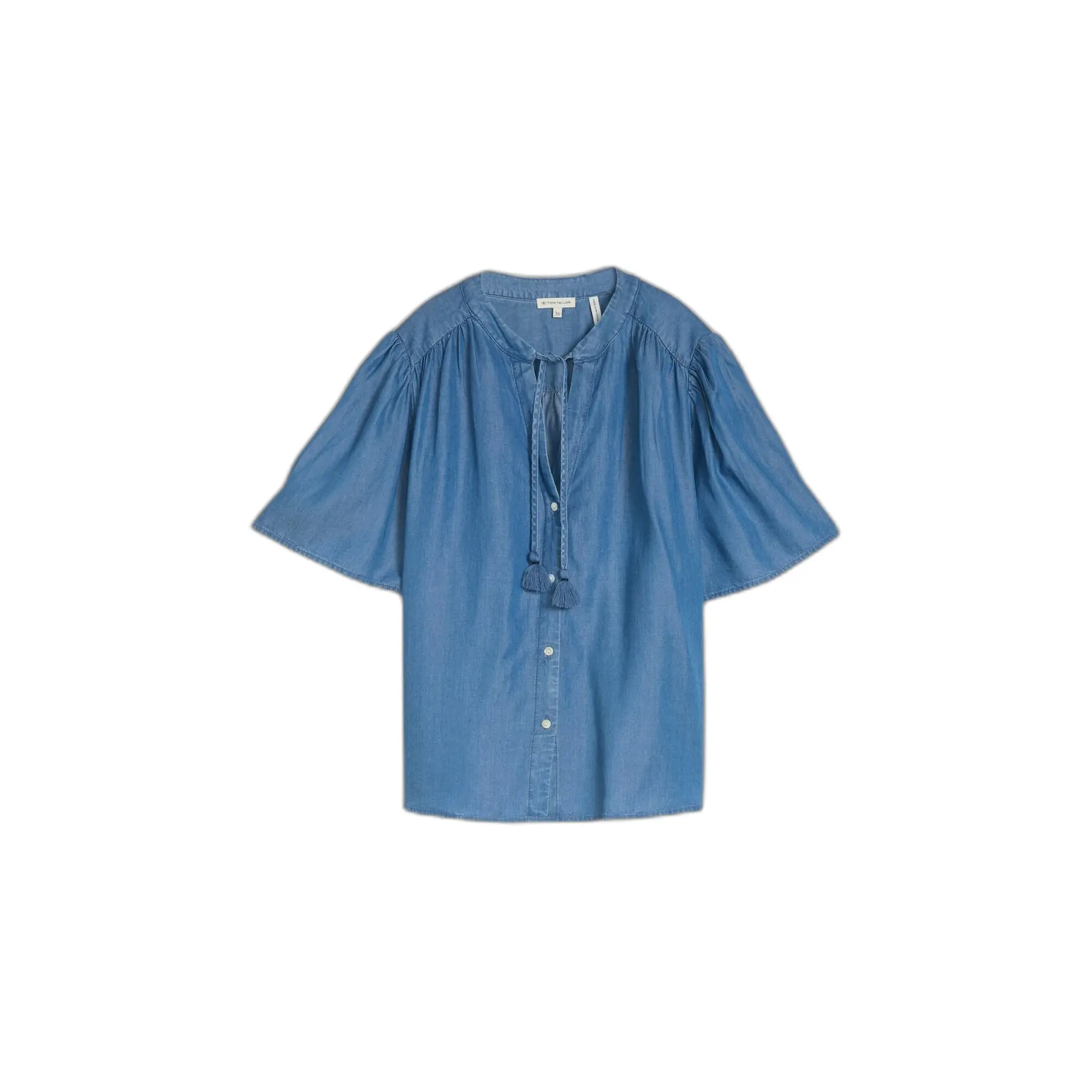 Bluse mit Pompons Damen Tom Tailor