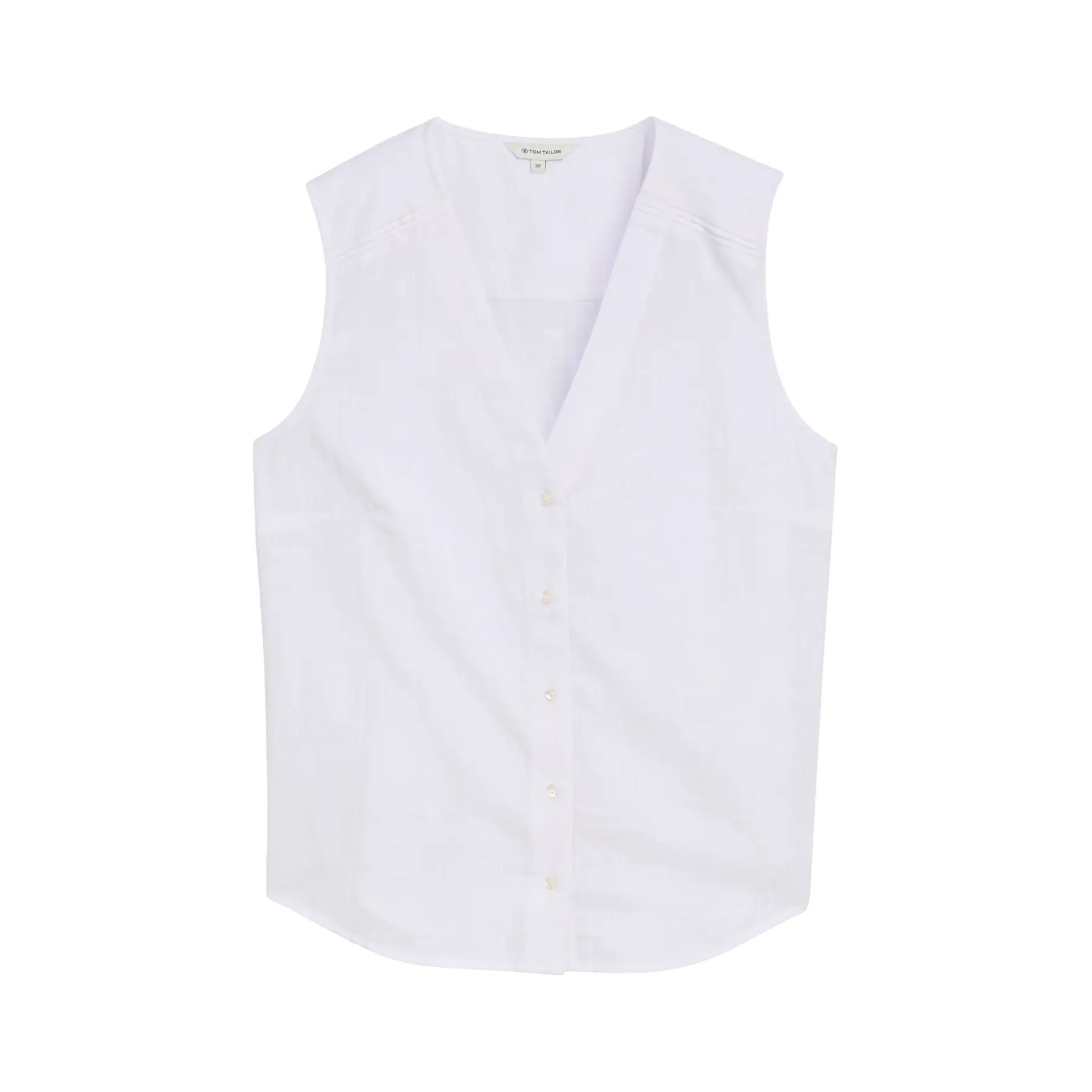 Ärmellose Baumwollbluse Damen Tom Tailor