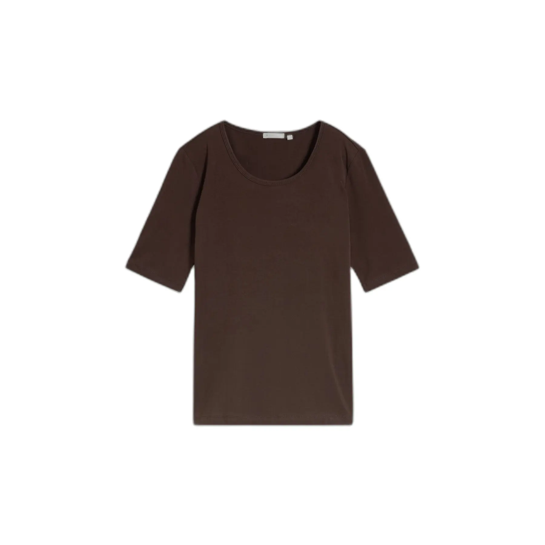 Tom Tailor - Basic T-shirt met ronde hals - Maat XXL - java dark brown