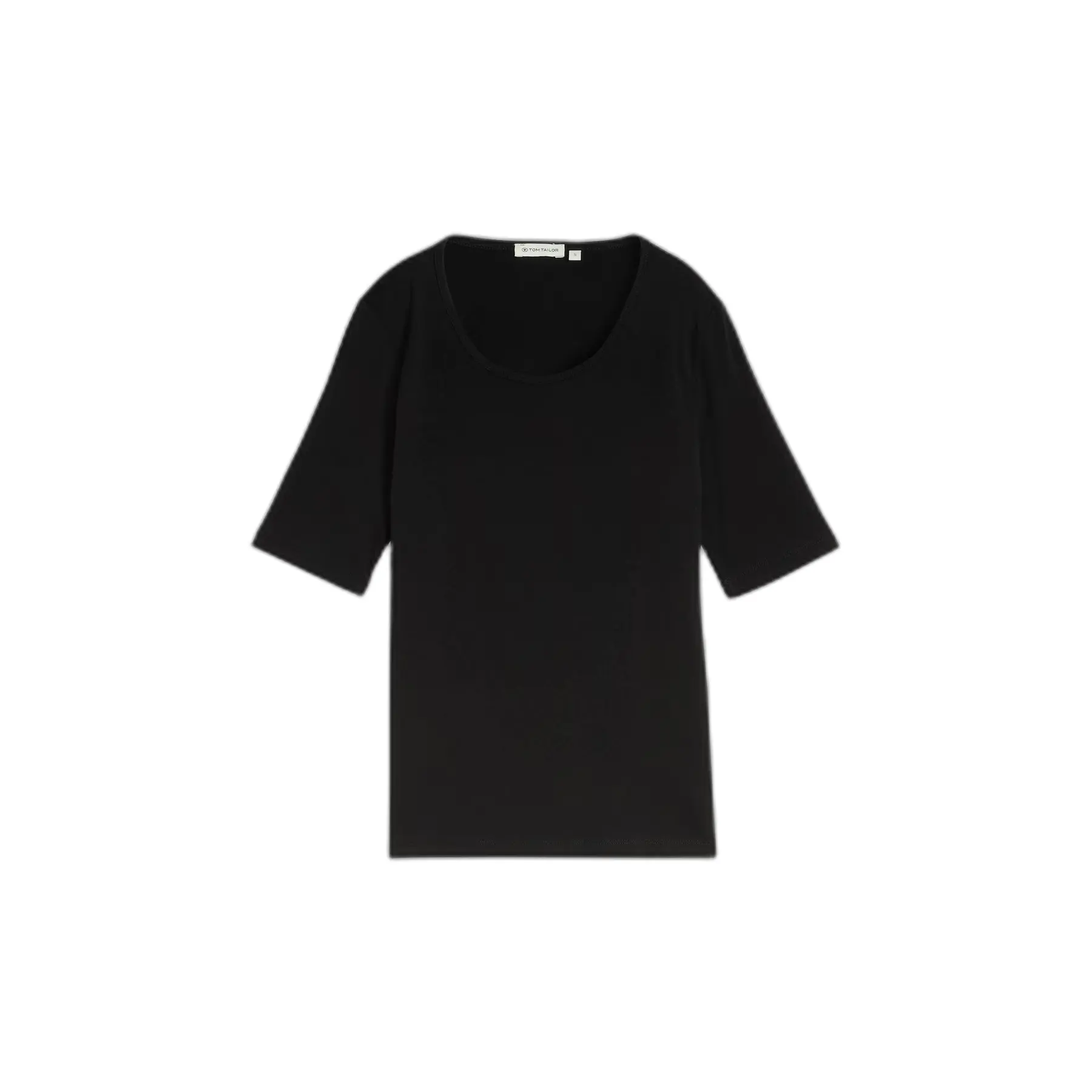 Tom Tailor - Basic T-shirt met ronde hals - Maat XL - deep black