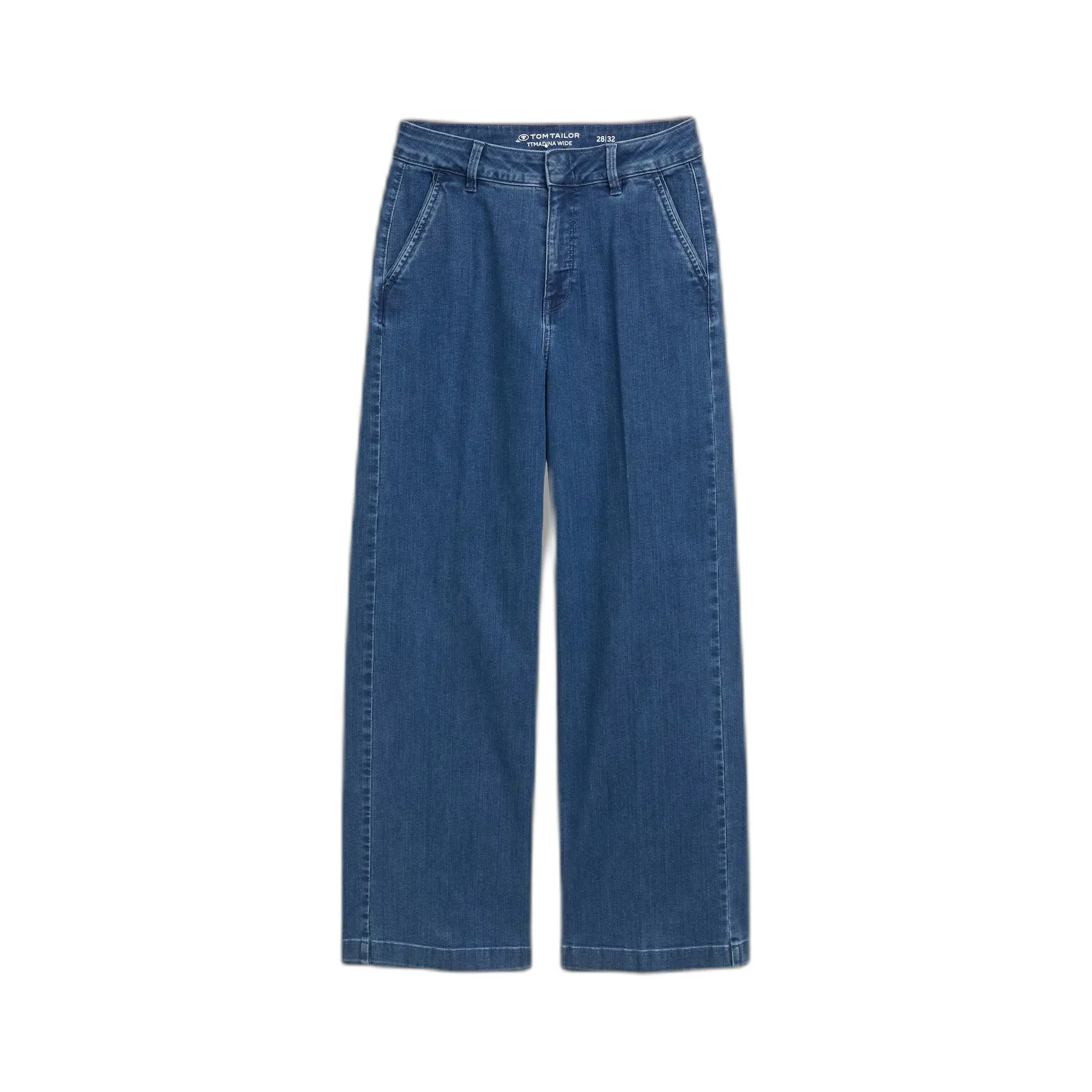 Hochtaillierte Wide-Leg-Jeans mit Falten Damen Tom Tailor Madina