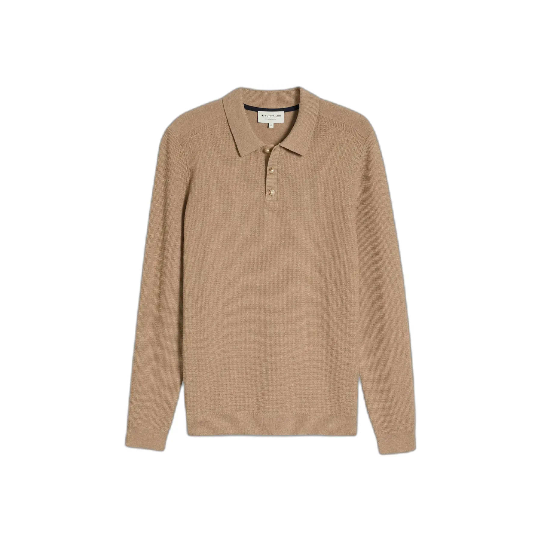 Tom Tailor - Gebreide trui met polokraag - Maat XL - hazel brown melange