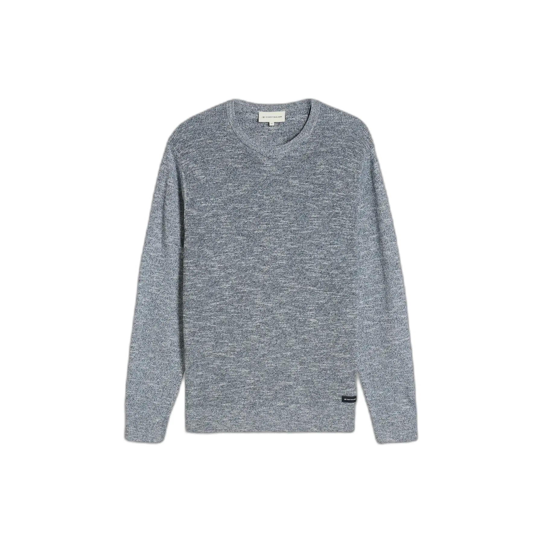 Tom Tailor - Gebreide trui met gemêleerde look - Maat XXL - navy multicolor mouline