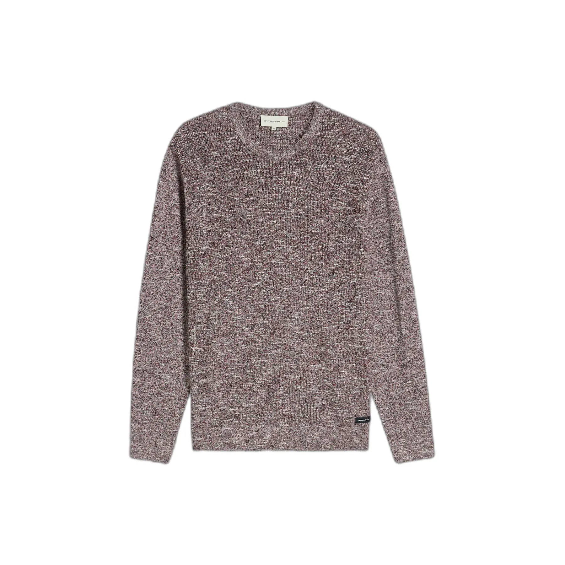 Tom Tailor - Gebreide trui met gemêleerde look - Maat XXL - olive red white mouline