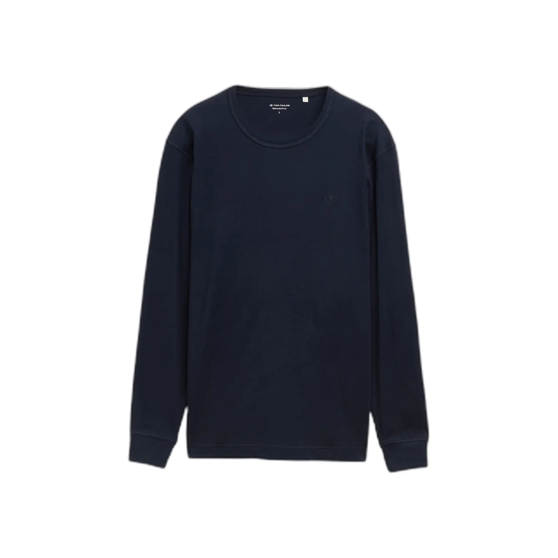 Tom Tailor - Basic katoenen shirt met lange mouwen - Maat XL - sky captain blue