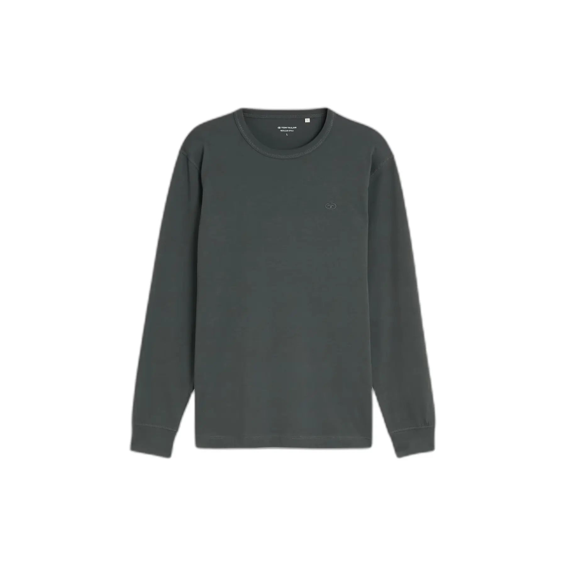 Tom Tailor - Basic katoenen shirt met lange mouwen - Maat XL - Darkest Olive
