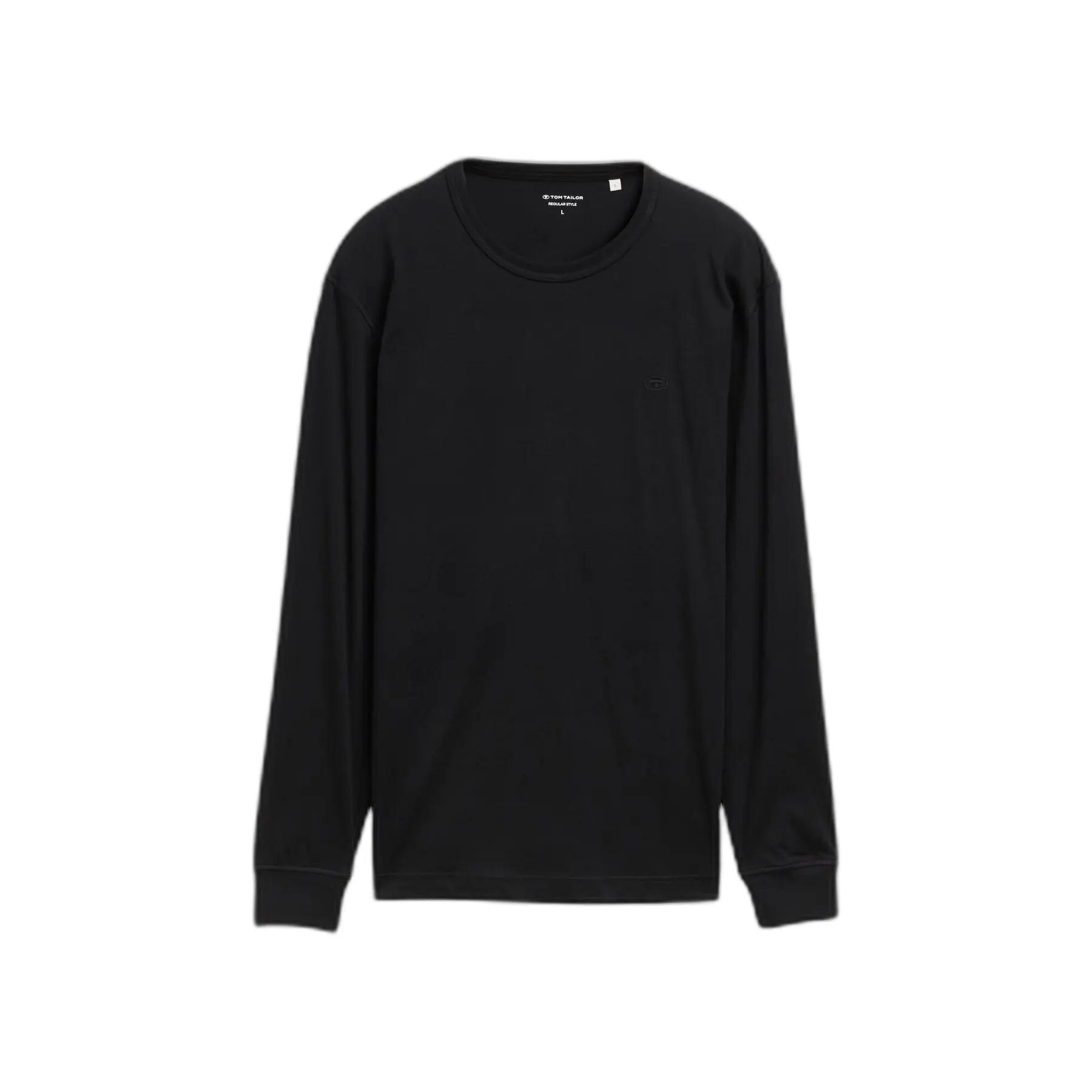 Tom Tailor - Basic katoenen shirt met lange mouwen - Maat XXXL - Black