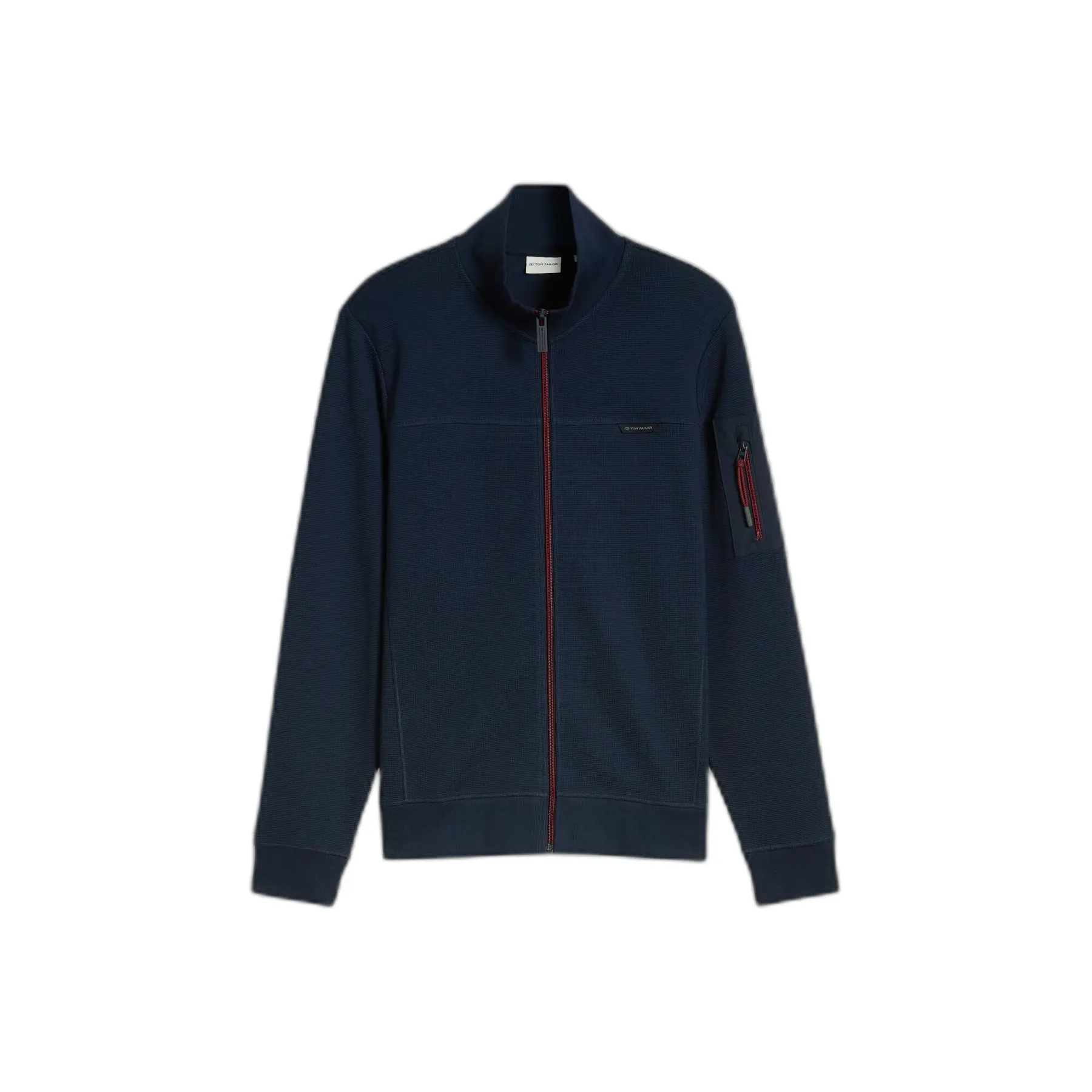 Tom Tailor - Sweatjack met zakken op de mouwen - Maat XL - sky captain blue