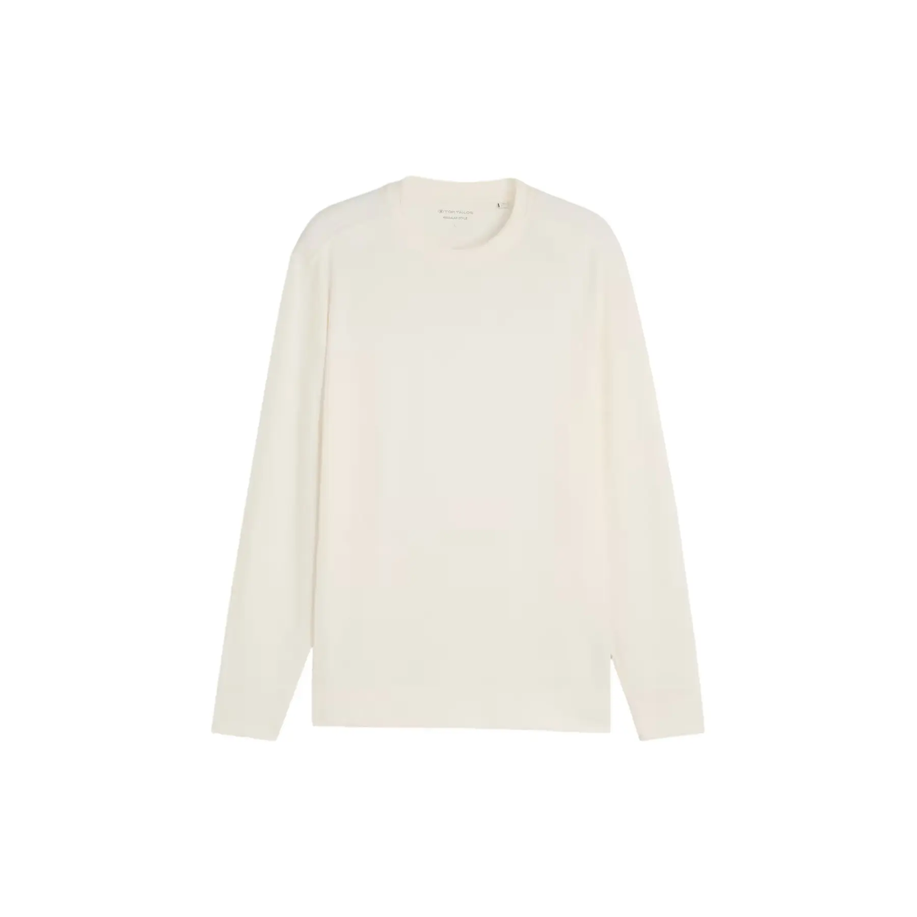 Tom Tailor - T-shirt met lange mouwen in used-look - Maat XXL - Gardenia White