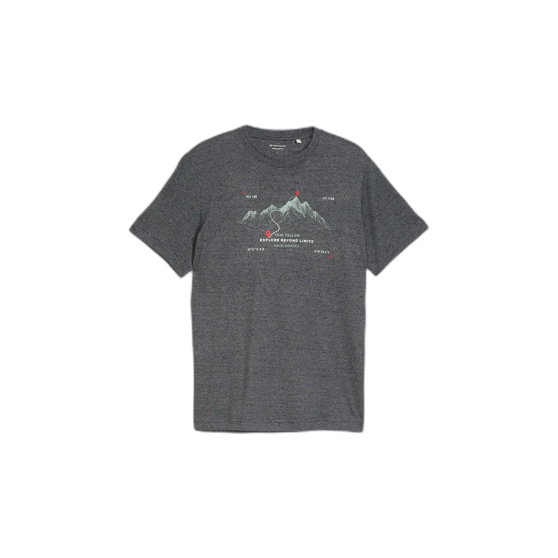 Tom Tailor - T-shirt met print - Maat XXL - navy gardenia white injected