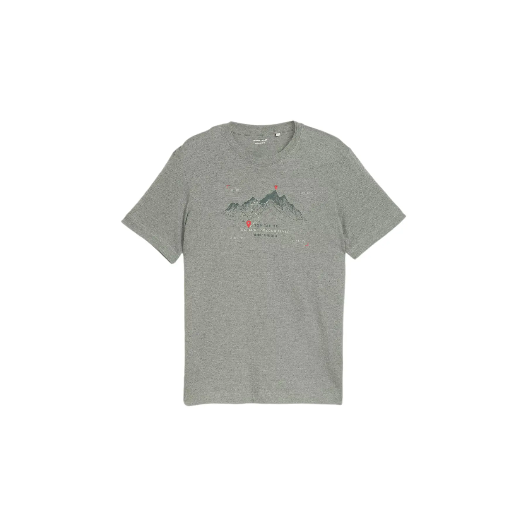 Tom Tailor - T-shirt met print - Maat XXL - mint olive injected stripe