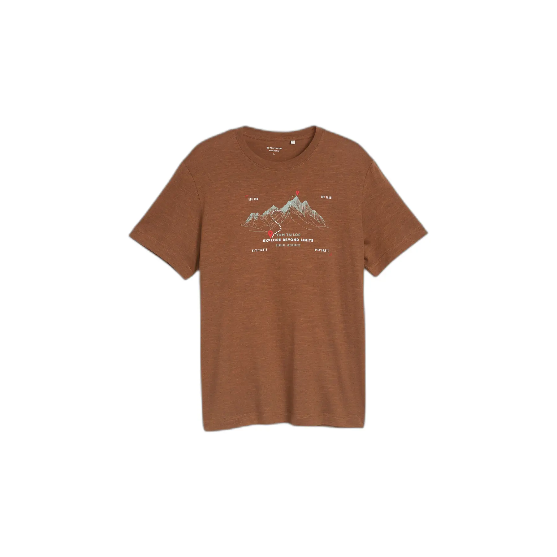 Tom Tailor - T-shirt met print - Maat XXL - brown olive injected stripe