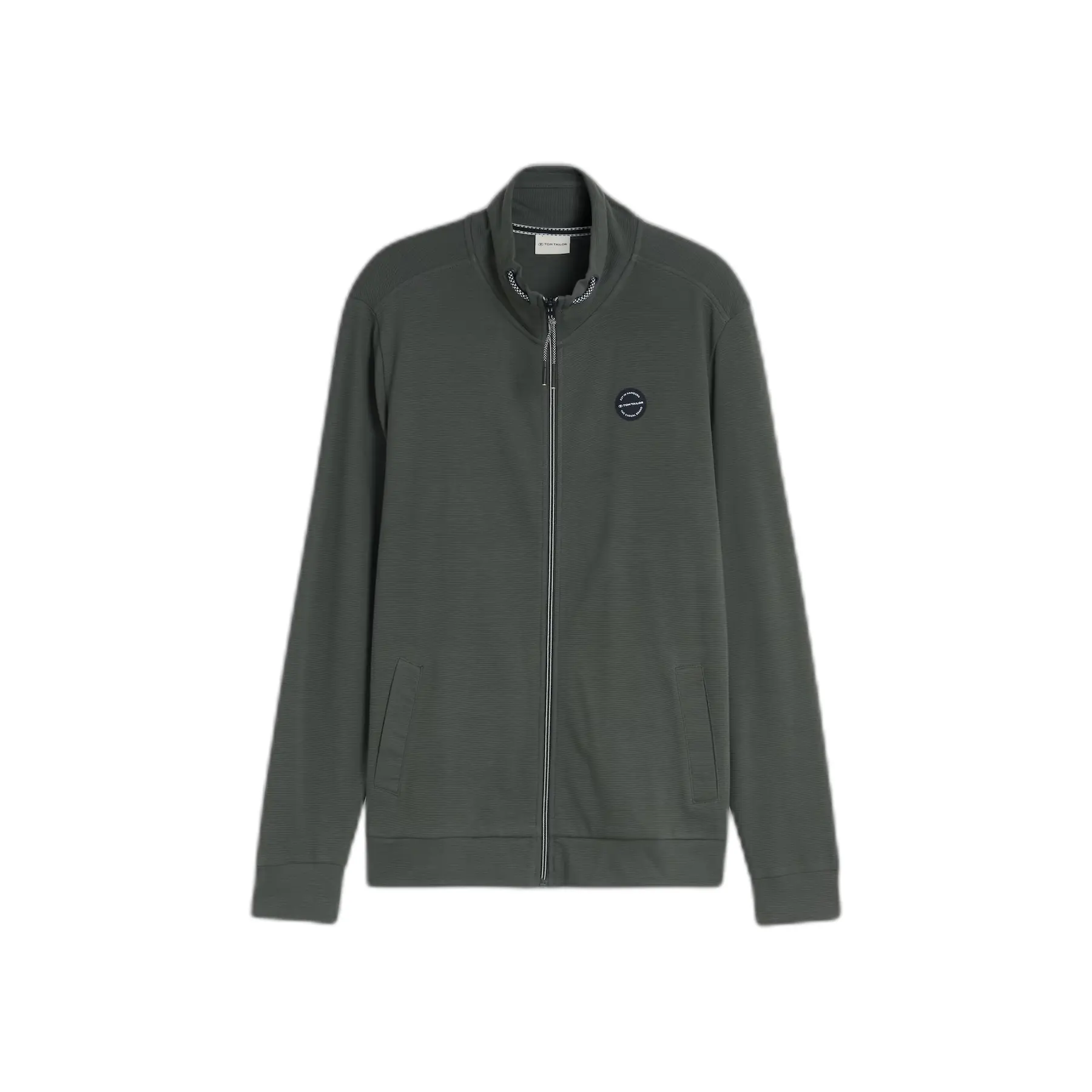 Tom Tailor - Sweatjack van katoen - Maat XXL - Darkest Olive