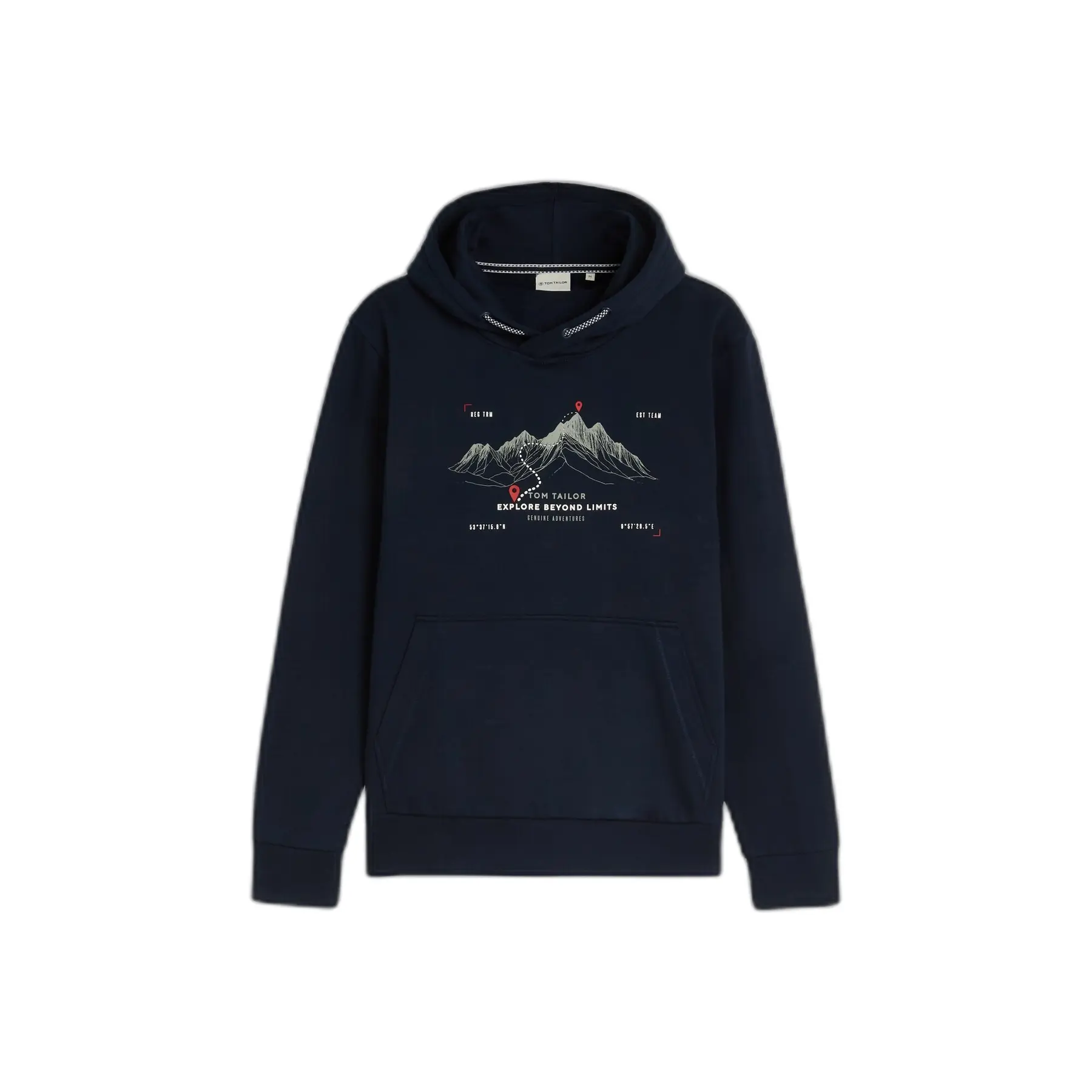 Tom Tailor - Hoodie met print - Maat XXL - sky captain blue
