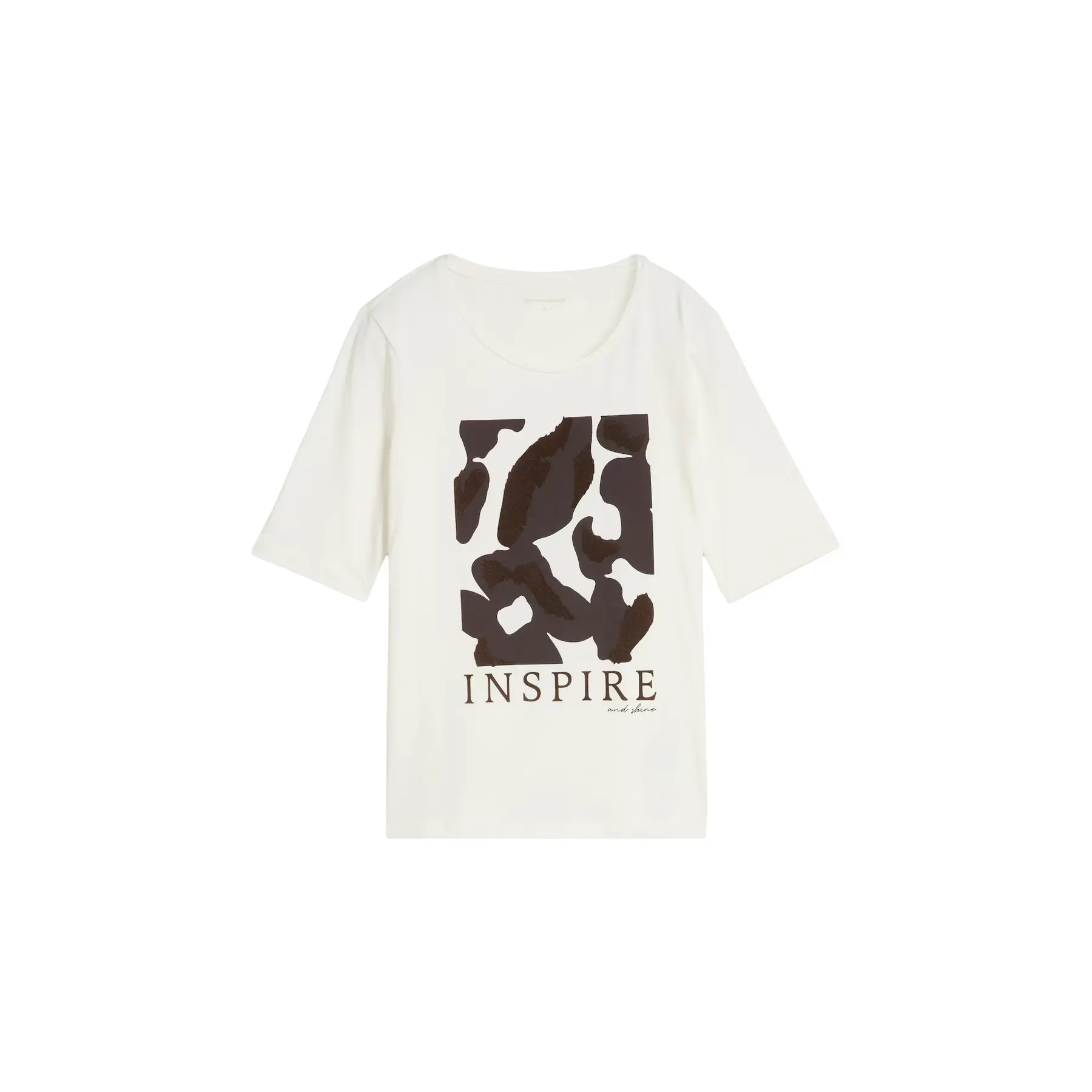 Tom Tailor - Slim fit T-shirt met print - Maat XXL - Whisper White