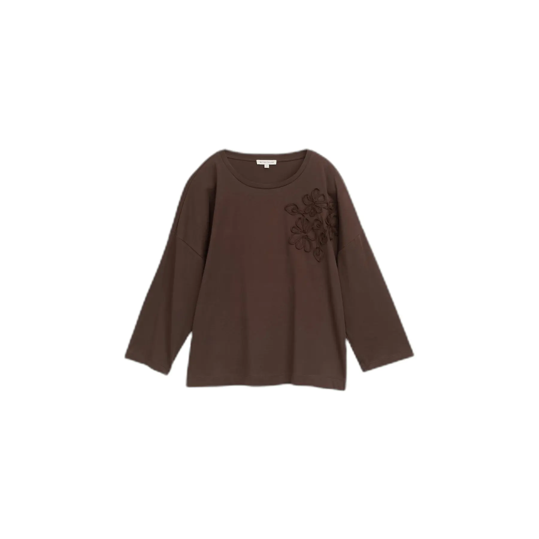 Gestreifter Langarmshirt Mit Besticktem Blumenmuster Damen Tom Tailor