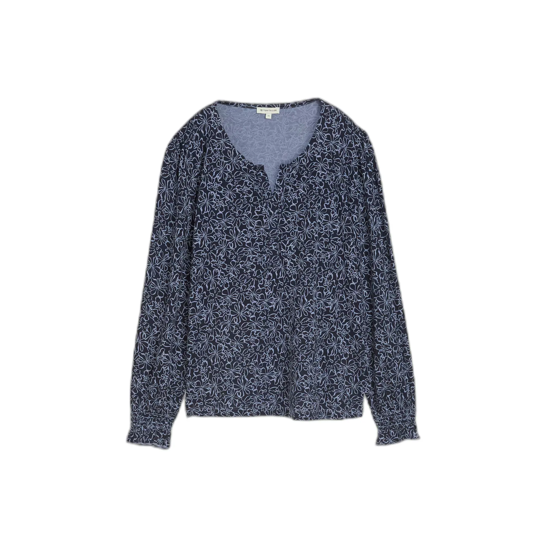 Tom Tailor - Blouse-shirt met bloemenpatroon - Maat XXL - navy white flower print