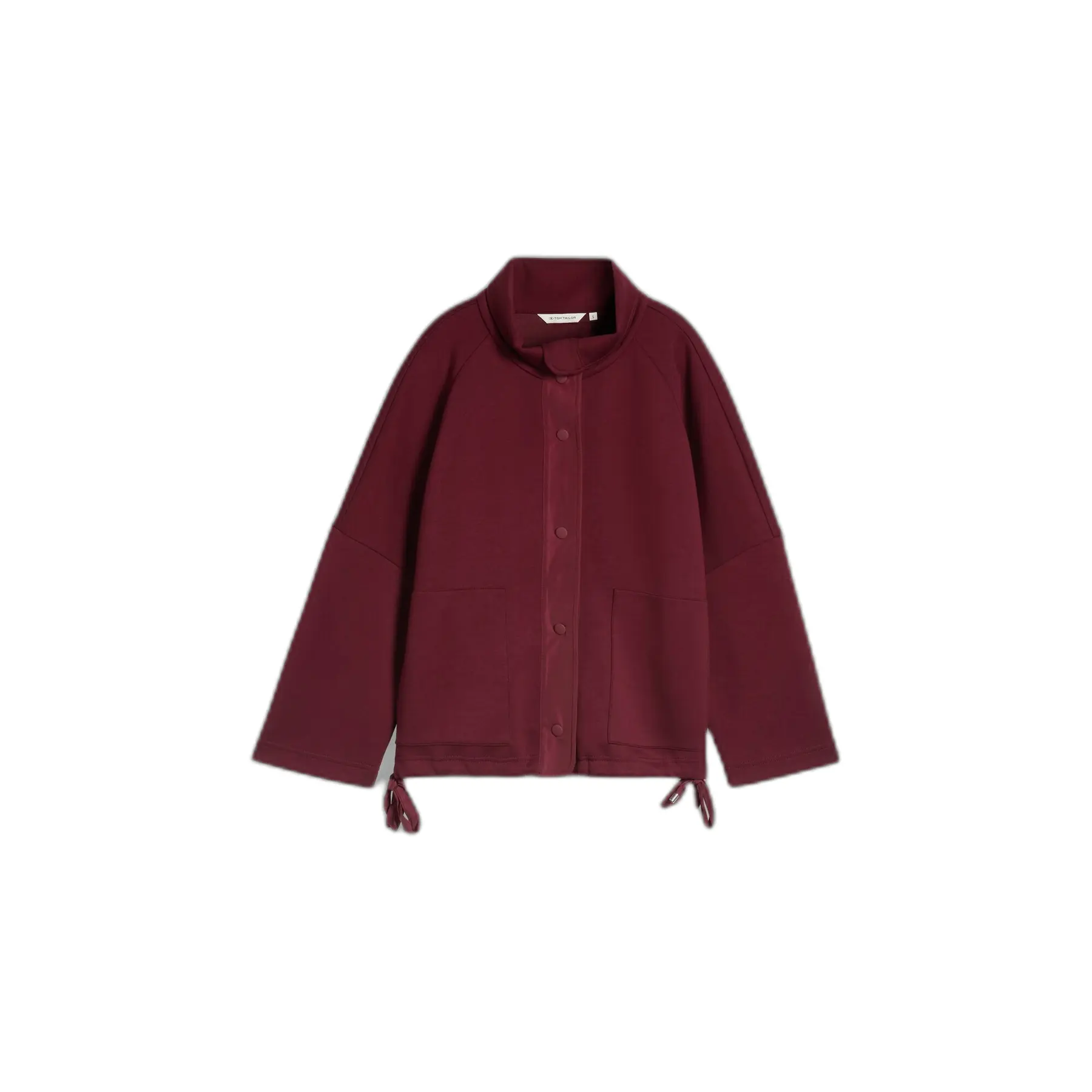 Tom Tailor - Boxy fit scuba-sweatjack met zakken - Maat L - Preppy Plum