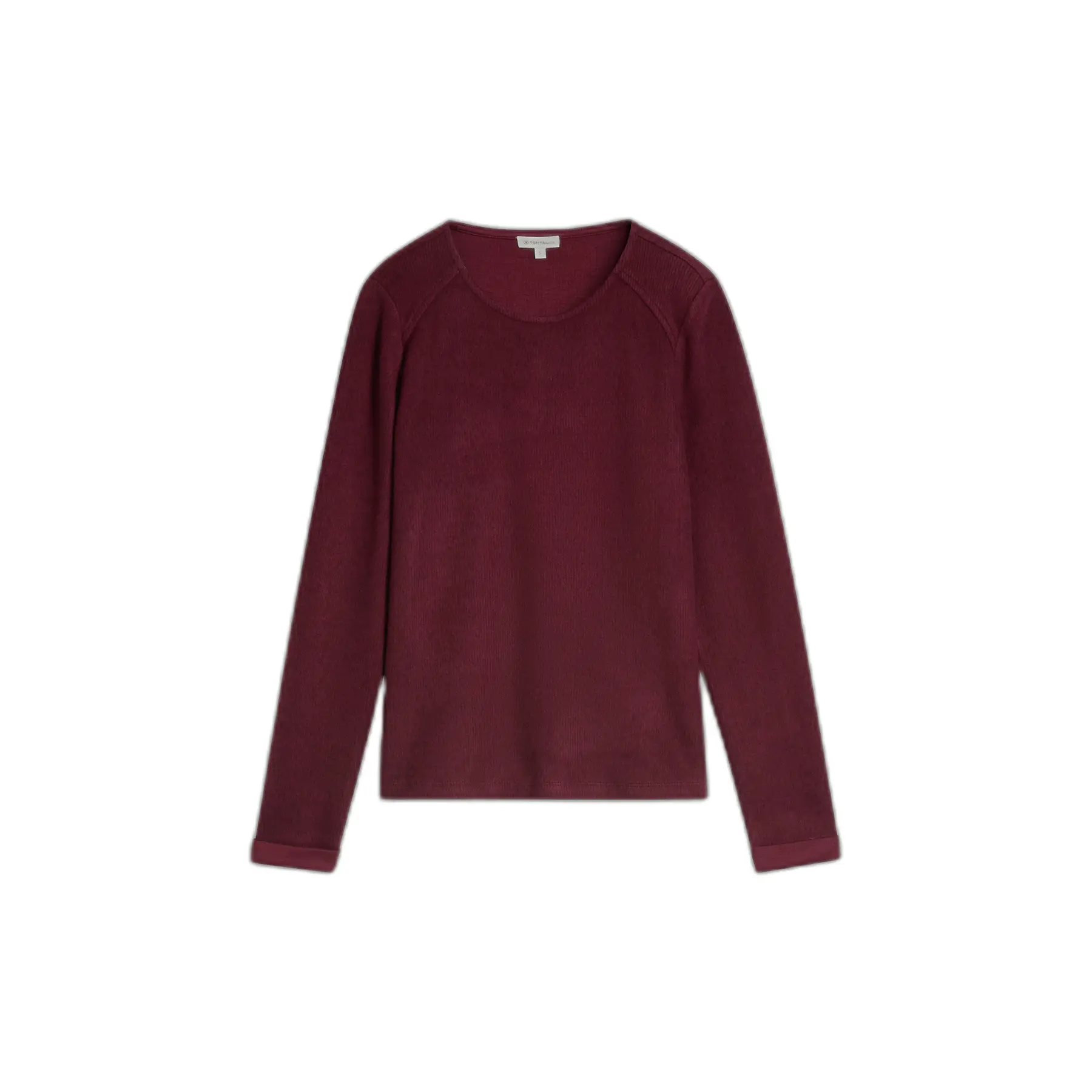 Tom Tailor - Gezellig sweatshirt met gemêleerde look - Maat XXL - dark preppy plum melange