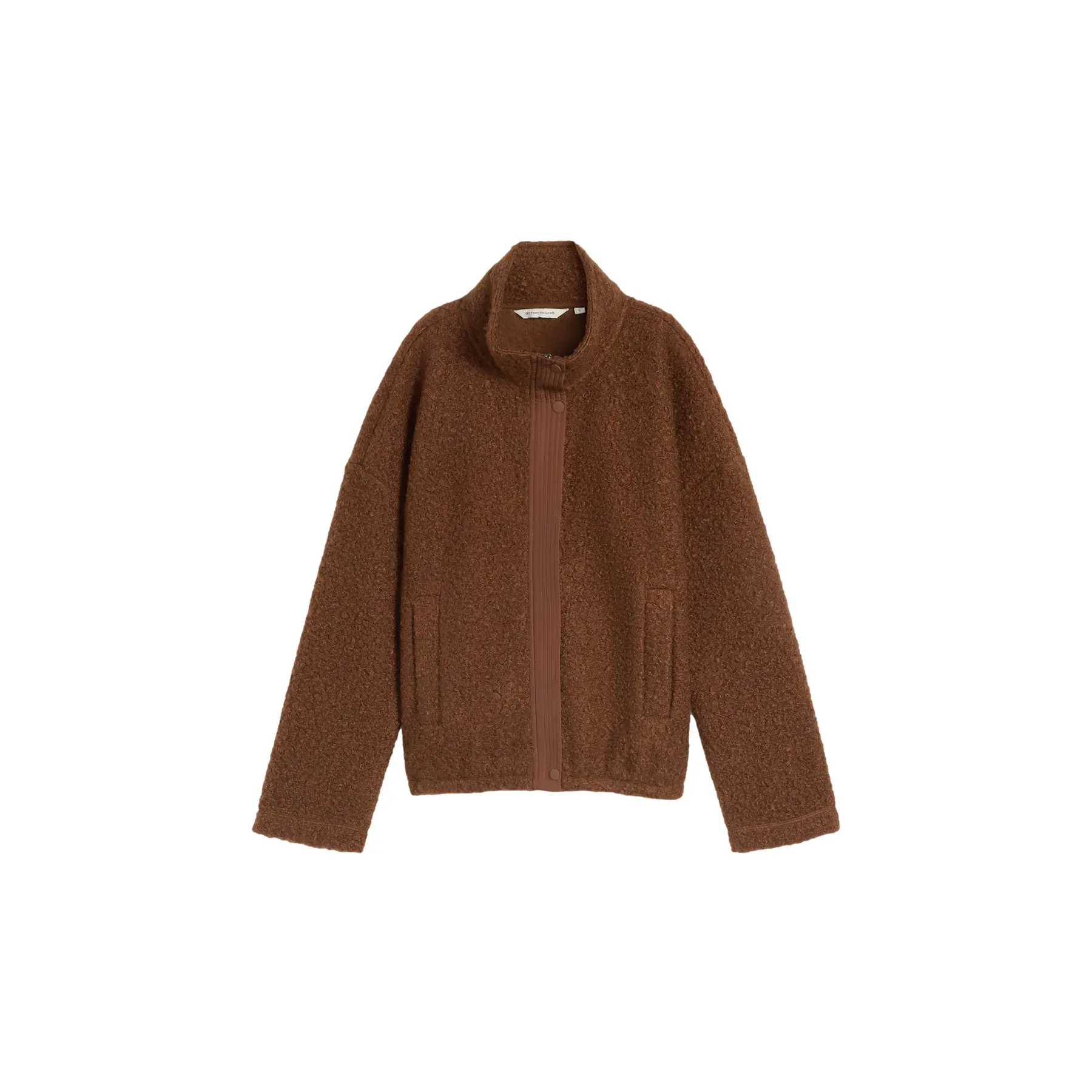 Tom Tailor - Teddy-sweatjack met opstaande kraag - Maat XXL - new camel