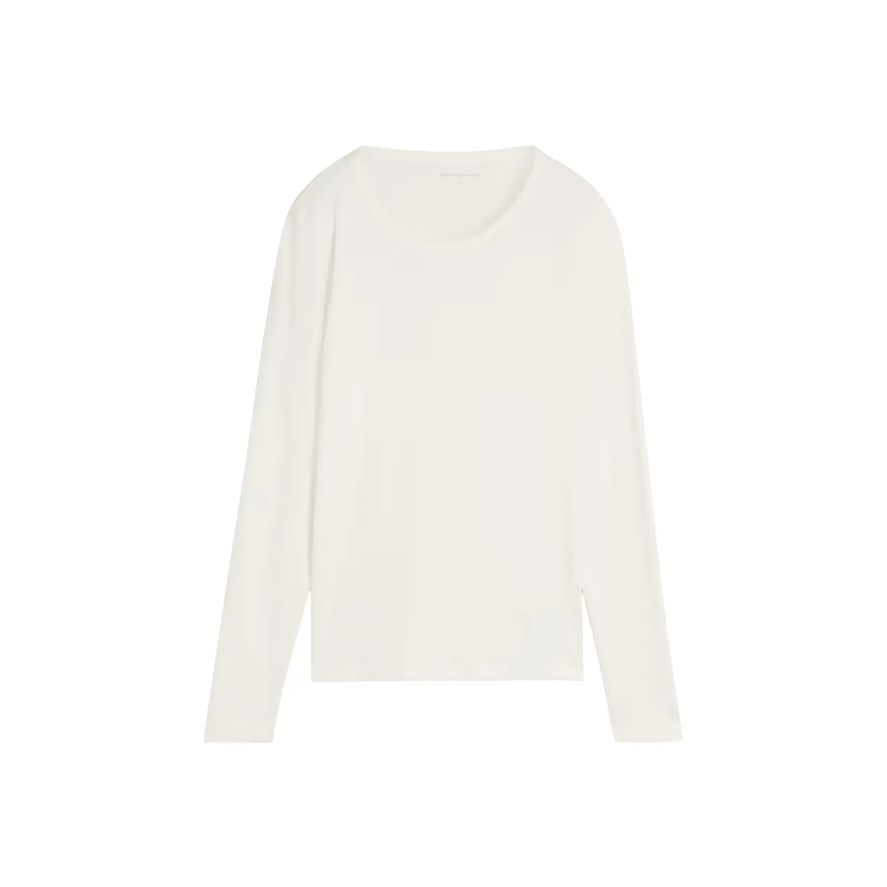 Tom Tailor - Basic katoenen shirt met lange mouwen - Maat XXL - Whisper White