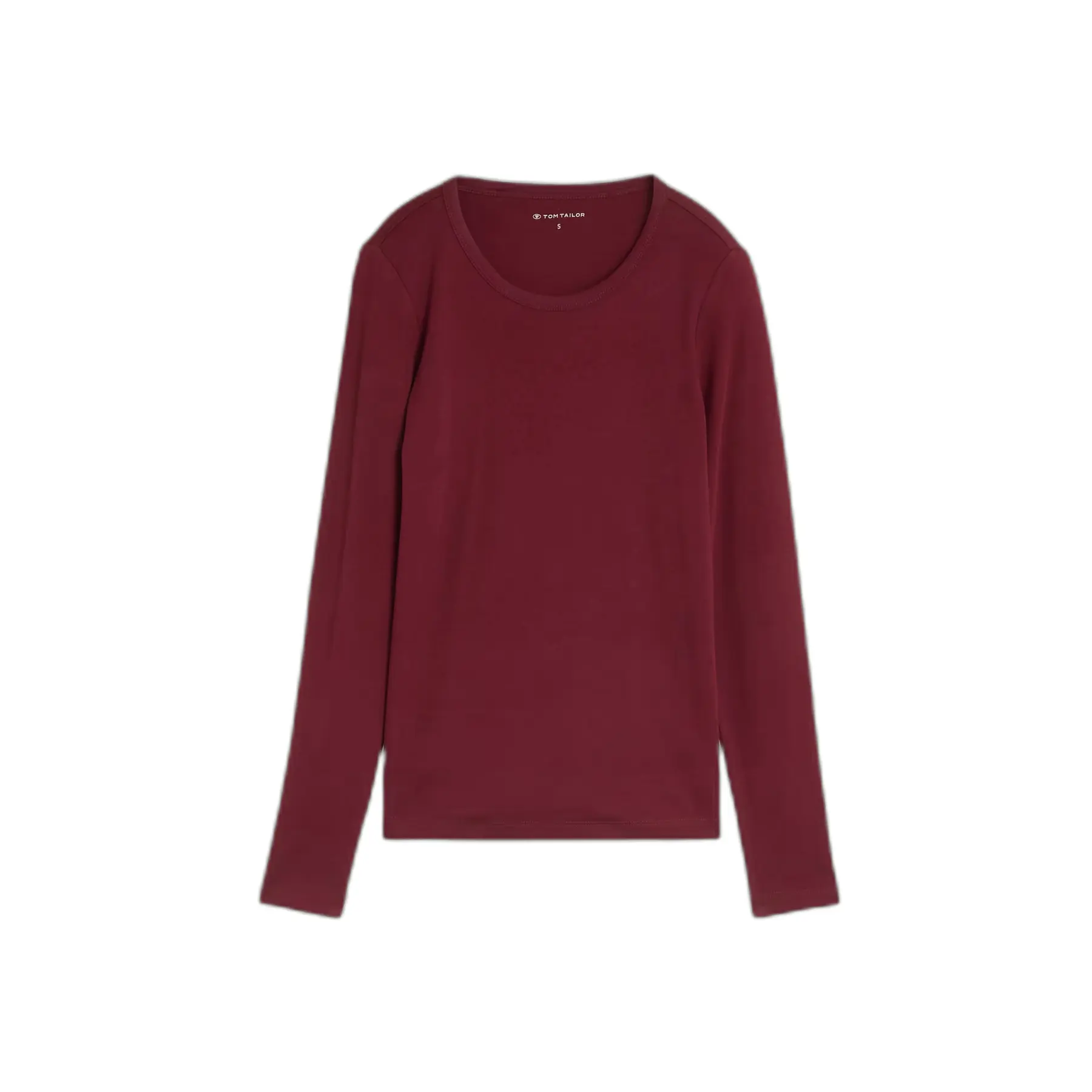 Tom Tailor - Basic katoenen shirt met lange mouwen - Maat XXL - Preppy Plum
