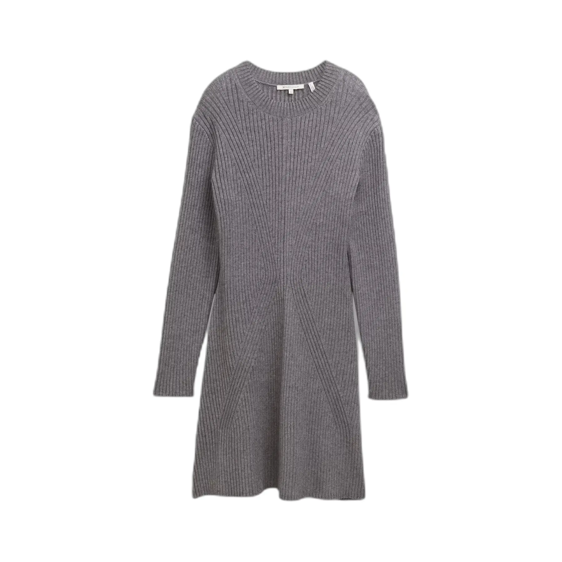 Robe corta a maniche lunghe a costine donna