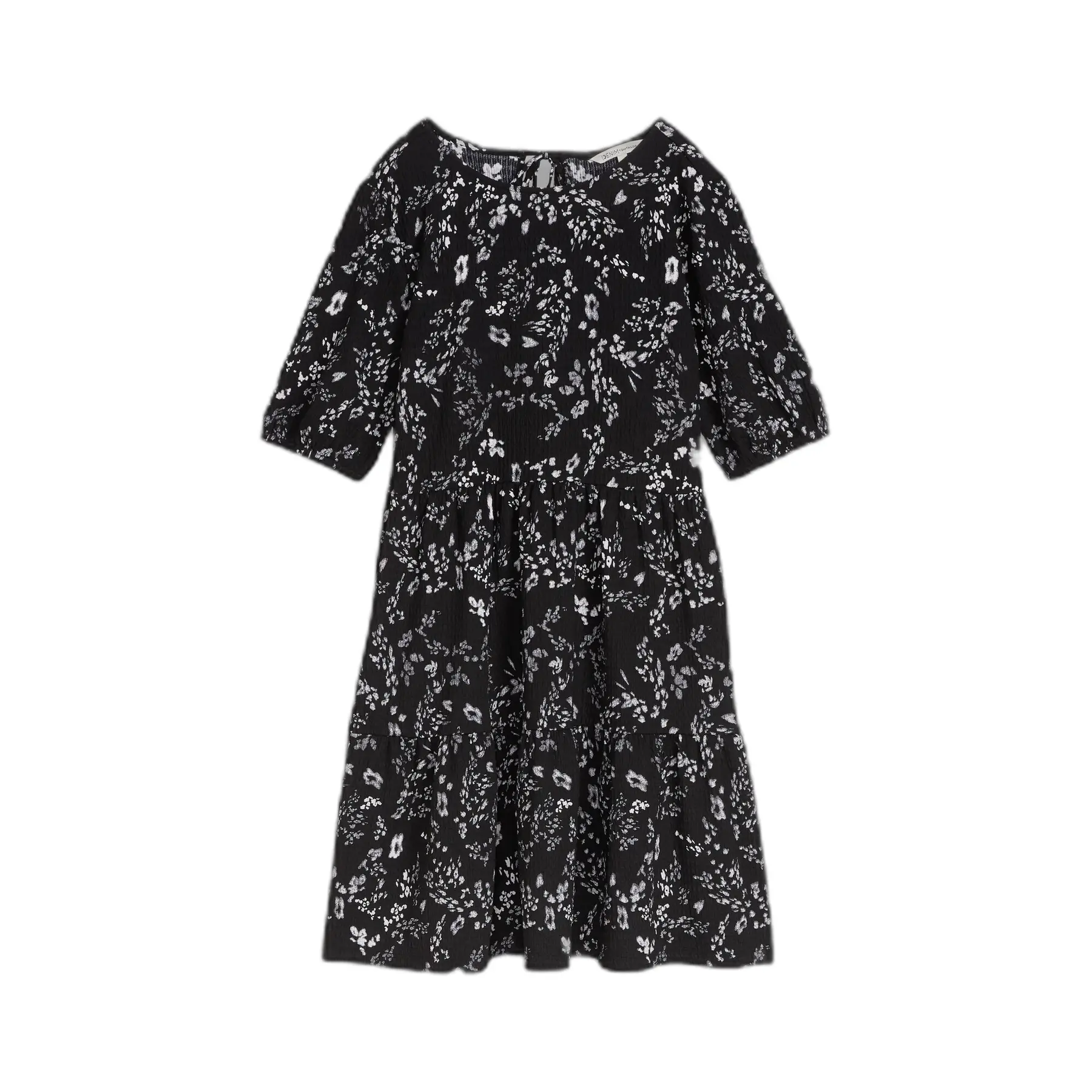 Kurzes Blumenmuster Kleid mit Volants für Frauen Tom Tailor Denim