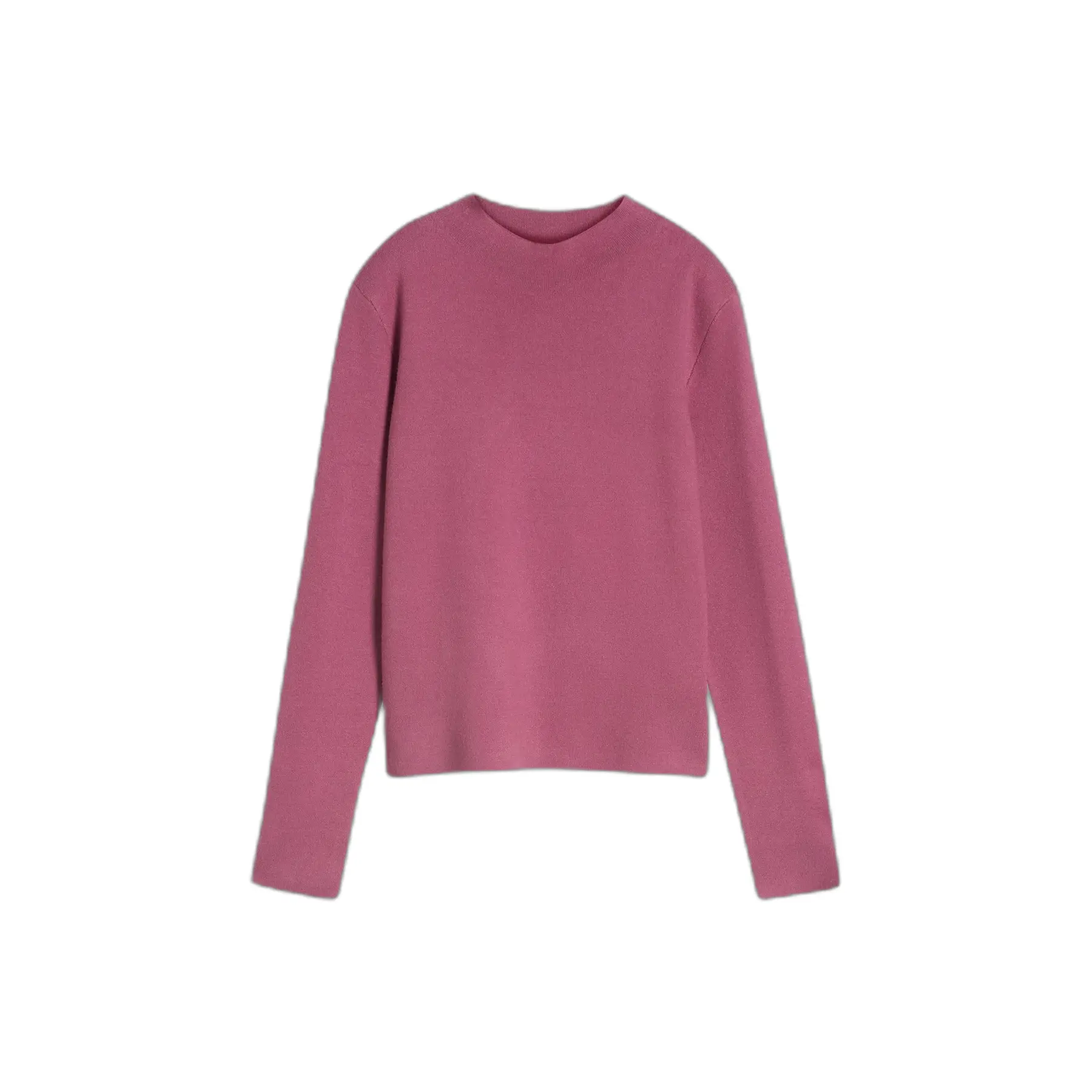 Tom Tailor Denim - Gebreide trui met opstaande kraag - Maat M - dusty berry