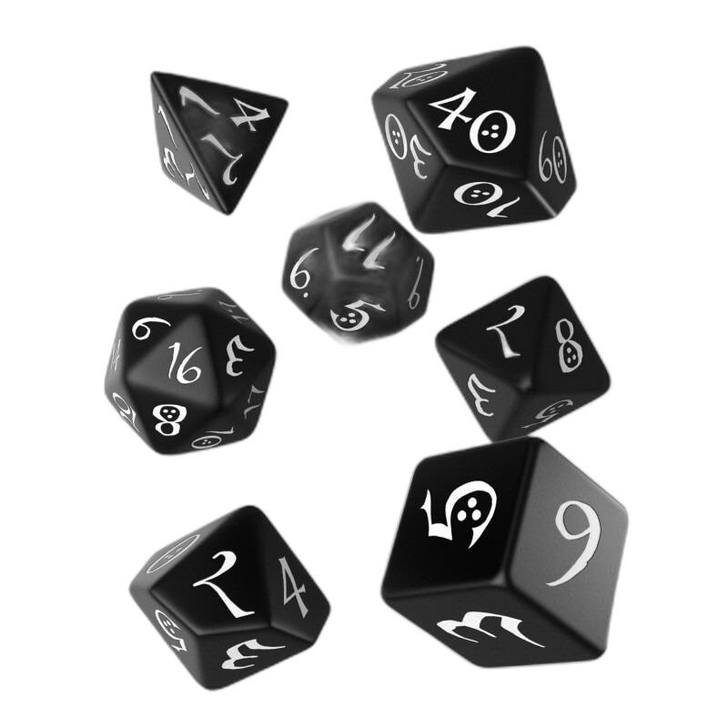 5907699491483 - Q-Workshop QWSSCLE05 - Classic RPG Black & white Dice Set (7)