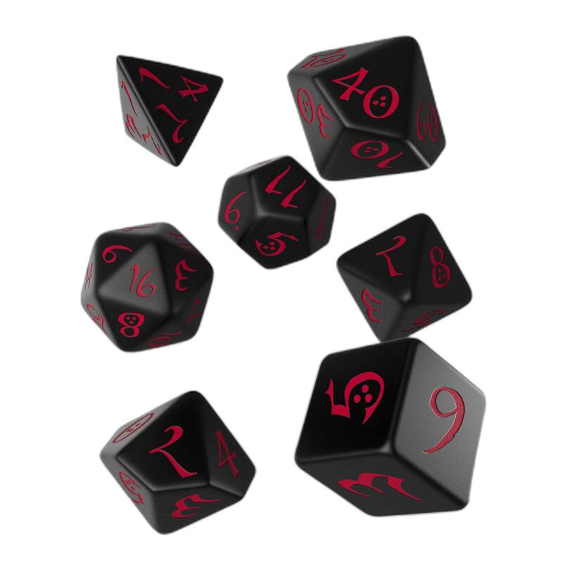 5907699493685 - Q-Workshop QWSSCLE06 - Classic RPG Black & red Dice Set (7)
