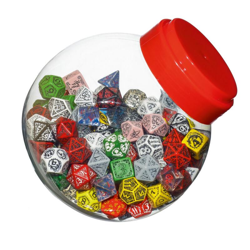5907699491810 - Q-Workshop QWSJMIX04 - Jar of dice with D4 D6 D8 D10 D12 D20 D100 (150)