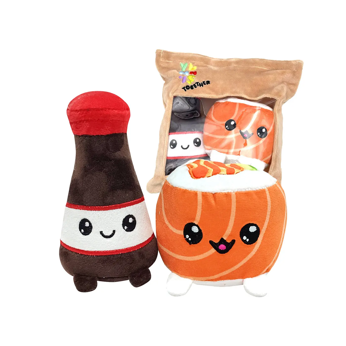 Joy Toy (IT) Yummis Together Knuffel Figuur 2 Pack Uramaki & Soya in Take Away Bag 21 cm Knuffeles