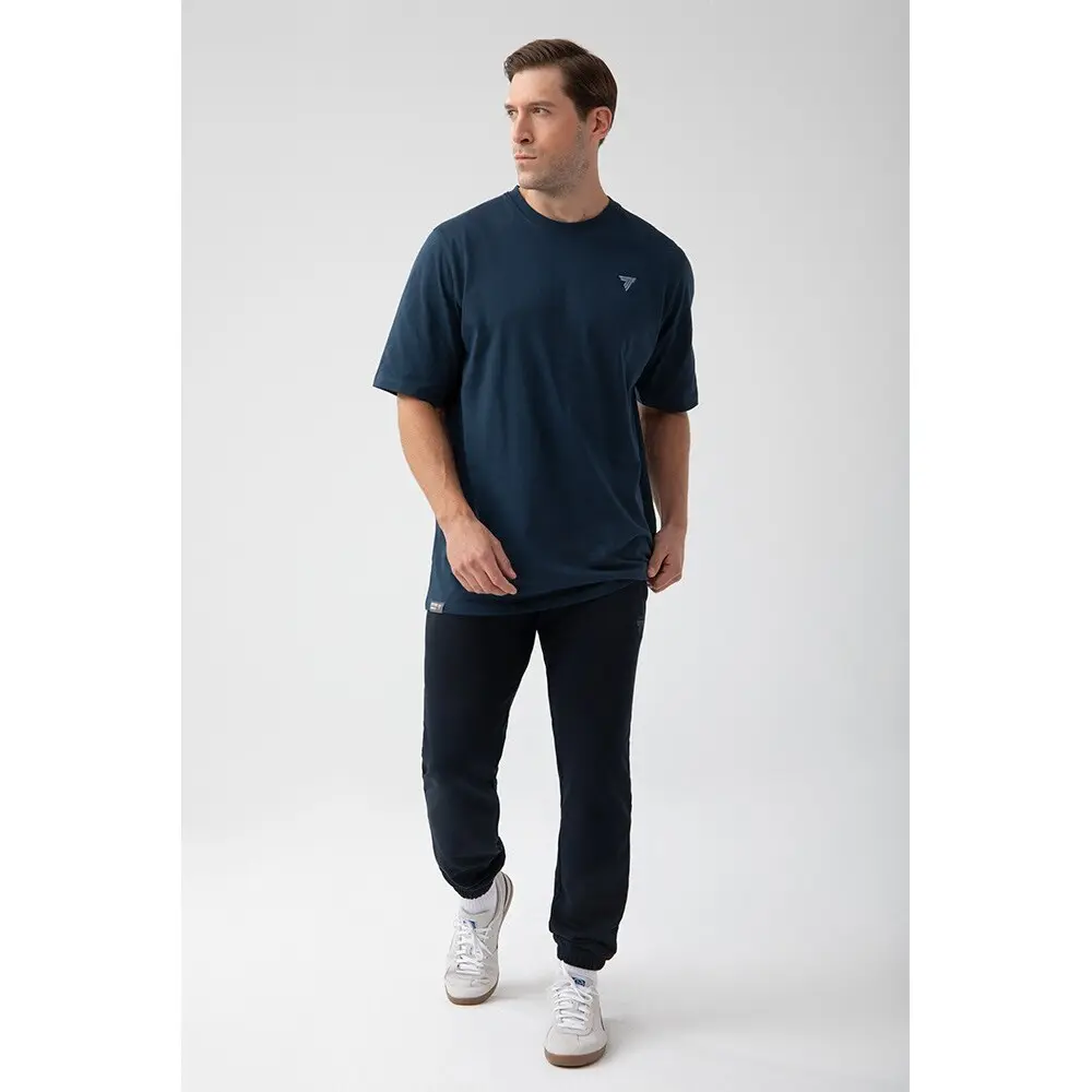 Maglietta oversize in cotone basic - Azzurro - Donna