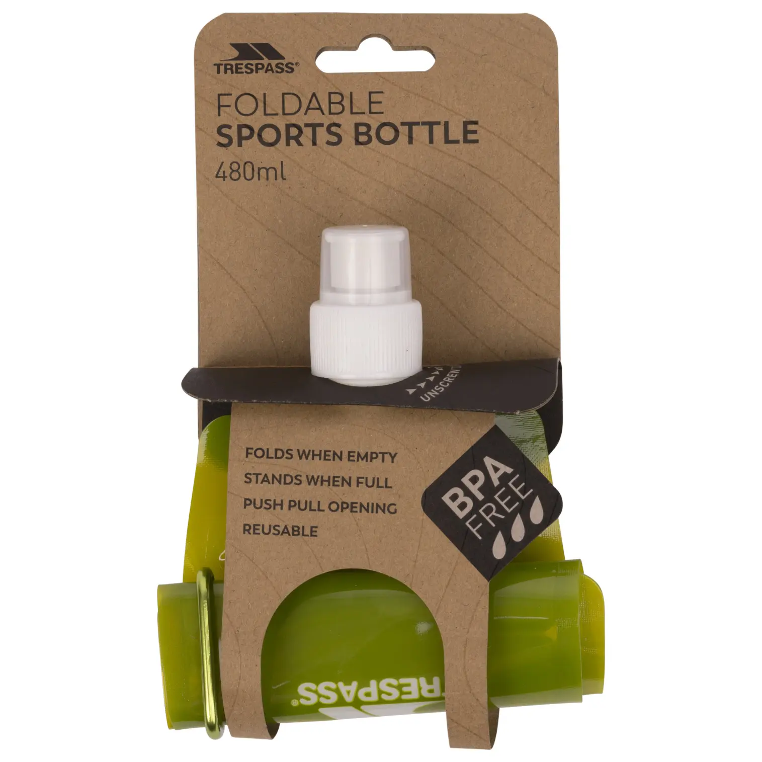 Trespass Unisex Vert Water Bottle Hydromatic