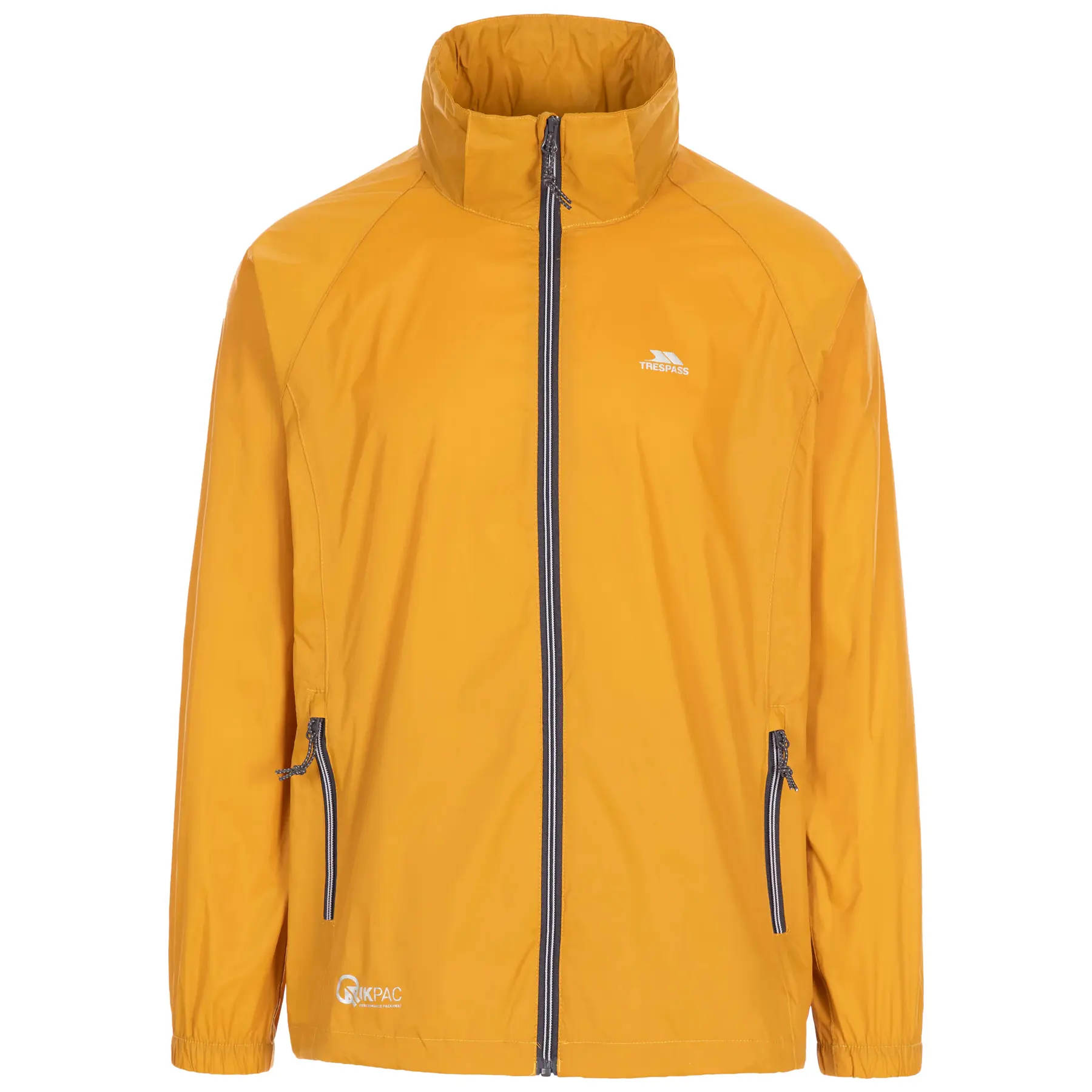 Trespass Unisex Jaune Waterproof Jacket With Zipped Hood Qikpac X