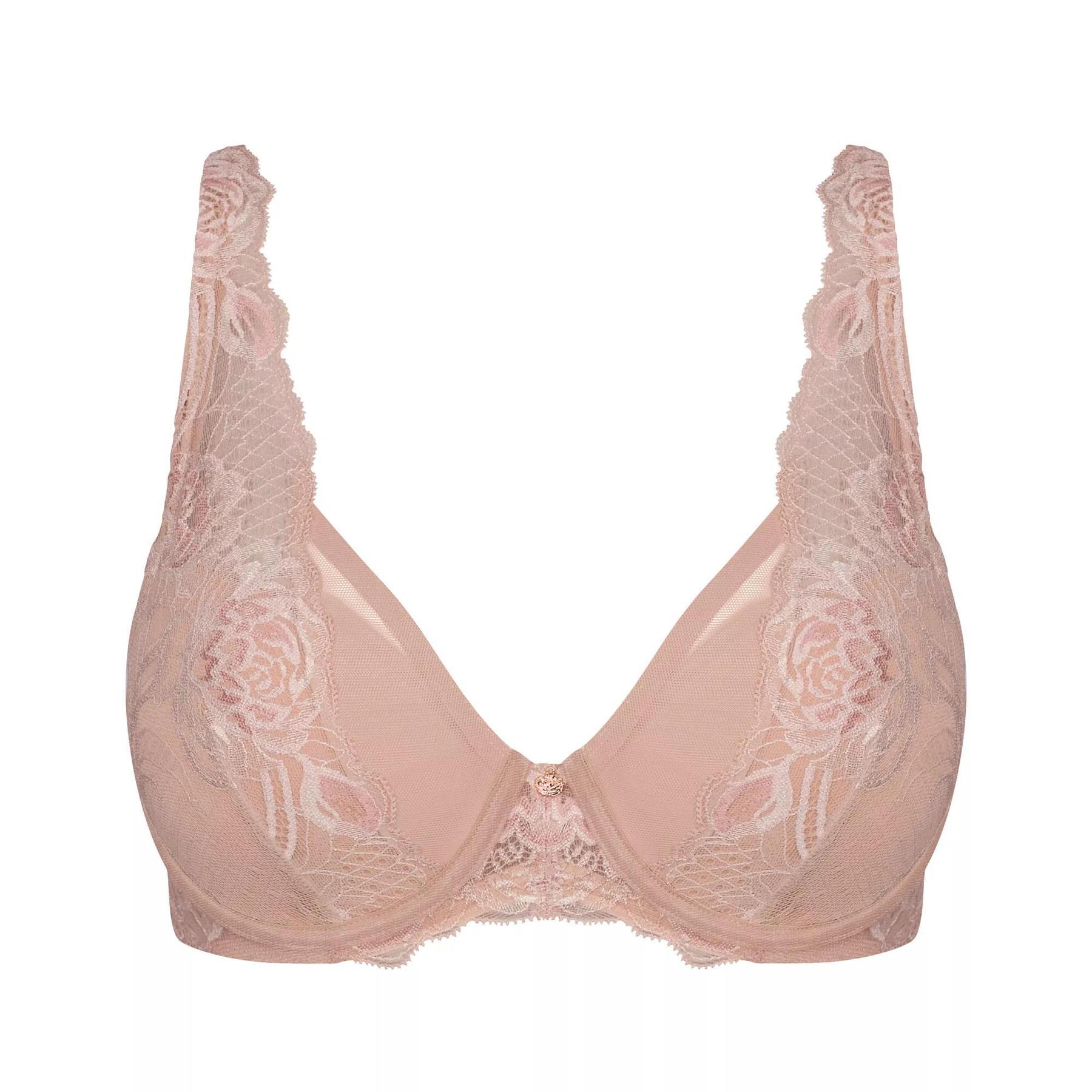 7613137808727 - - Gefütterter bügel-BH - light Pink 95B - Wild Peony Florale - Unterwäsche für Frauen