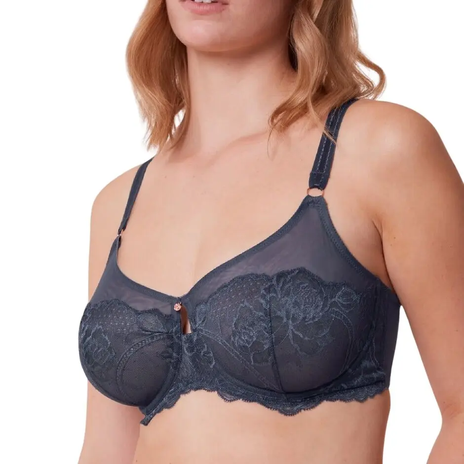 7610875710336 - - Minimizer BH - Slate Gray 80E - Wild Peony Florale - Unterwäsche für Frauen