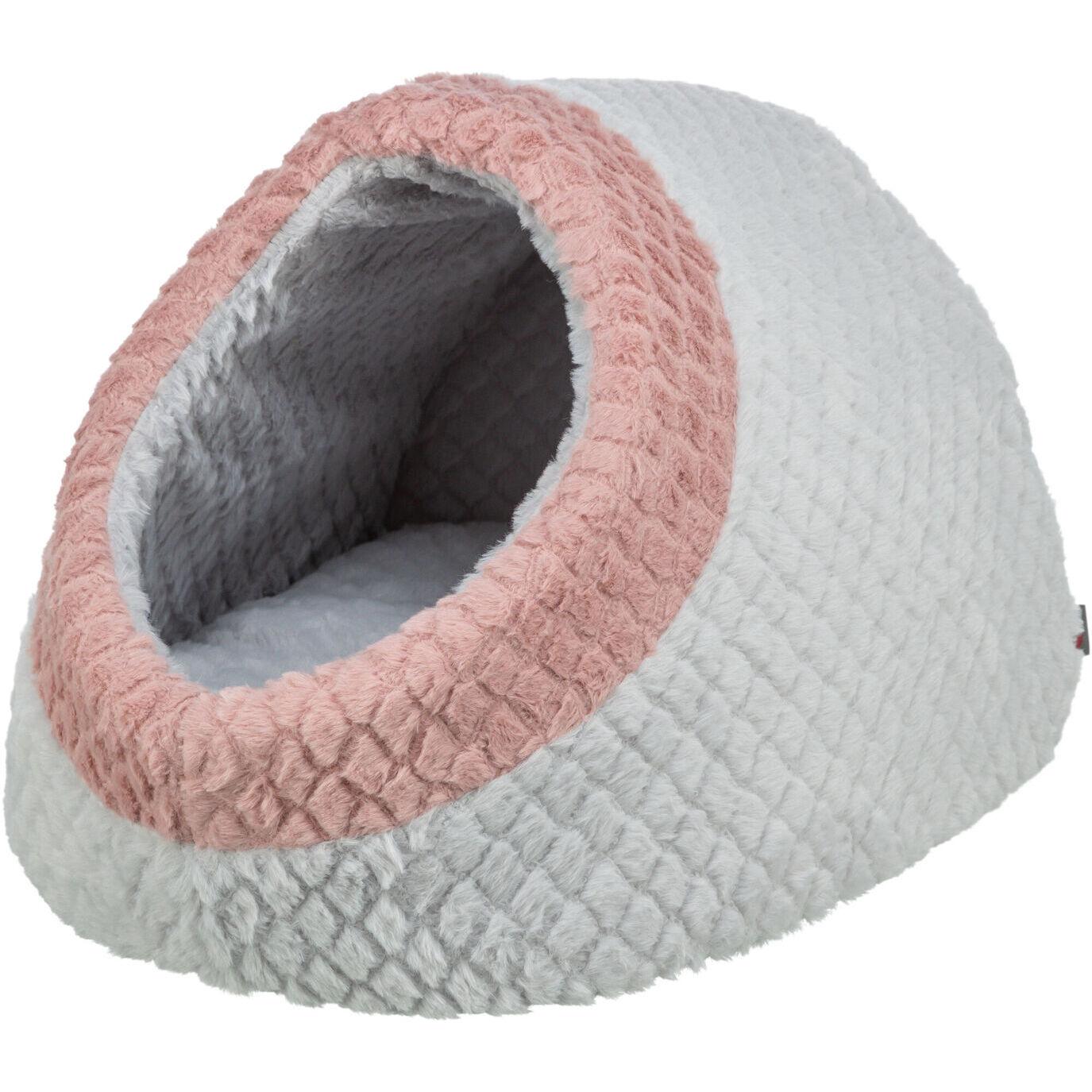 Meilleurs prix pour Grotte pour chat Trixie Kaline Mio Gris Rose foncé Polyester Tissu Peluche 35 x 26 x 41 cm