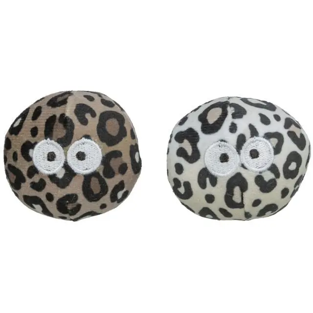Trixie Beige Plush Toy For Cat, Ball With Eyes (X2)