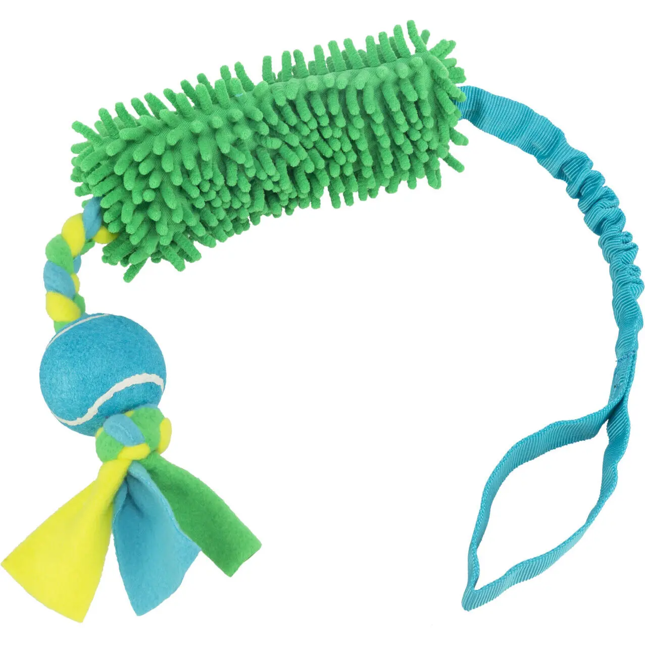 Trixie Bleu Elastic Cord Dog Toy To Pull With Tennis Ball