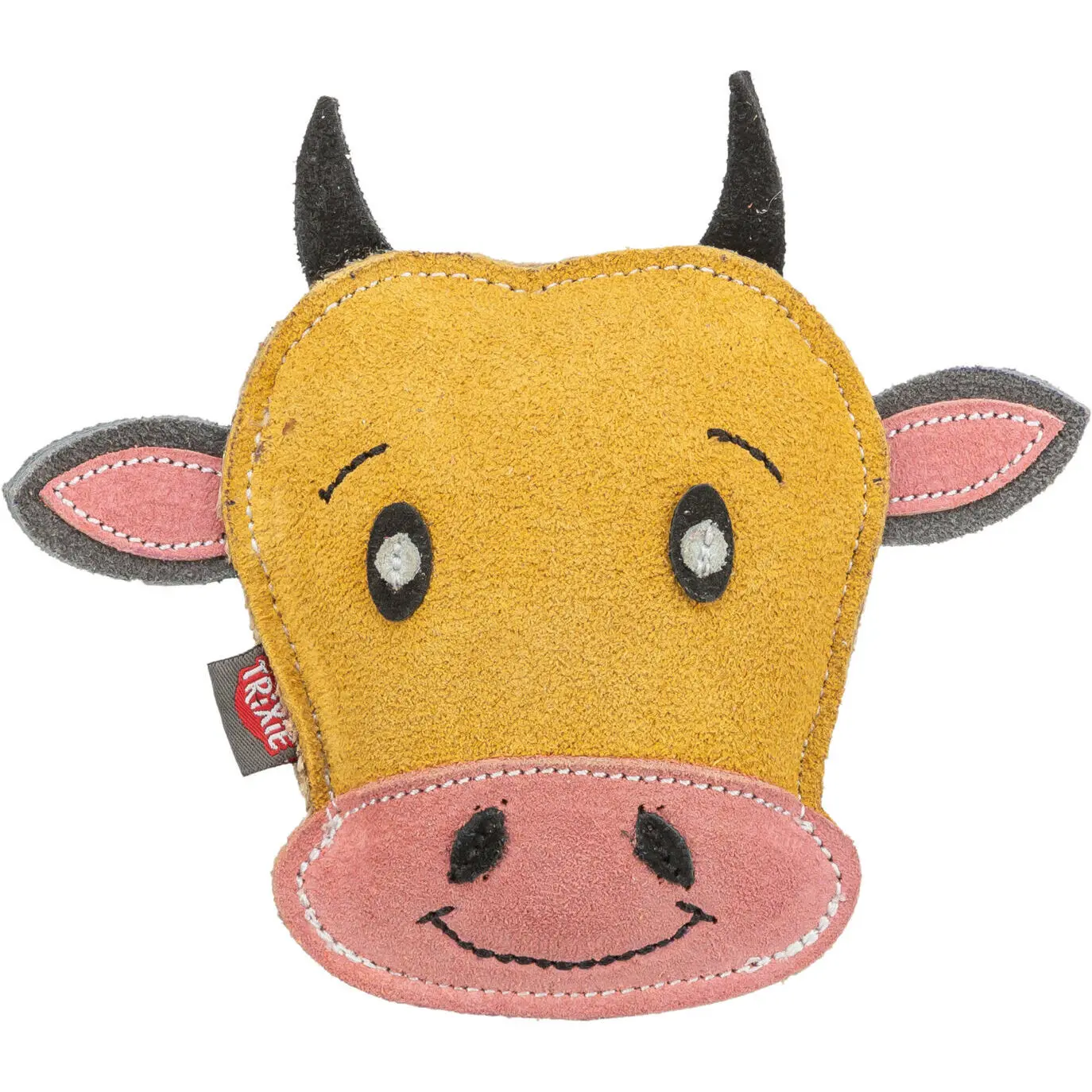 Trixie Jaune Leather Cow Plush Toy For Dogs