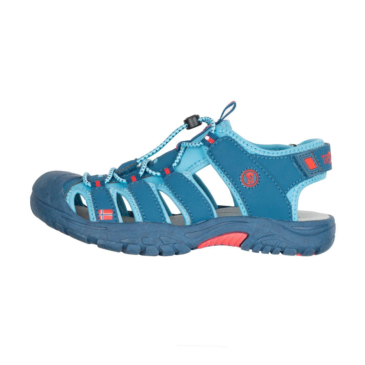 4260672625703 - TROLLKIDS - Trekking-Sandalen KIDS KVALVIKA in dolphin blue spicy red Gr36