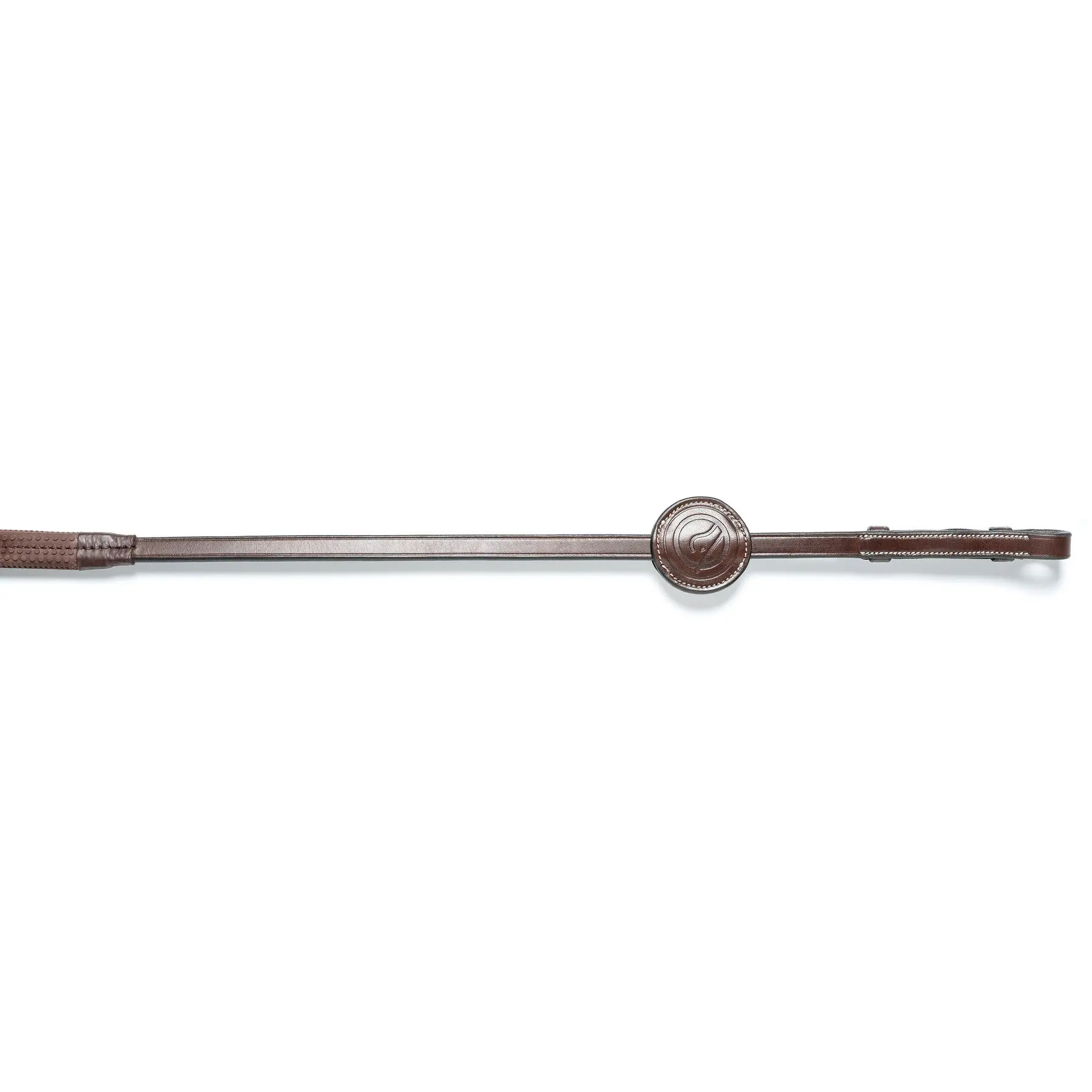Trust Maastricht 1/2inch Rubber reins 7 stops - Brown/Gold - Maat Cob