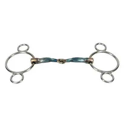 Mors 3 ou 4 anneaux pour cheval Trust Sweet Iron Slow Twist Jointed