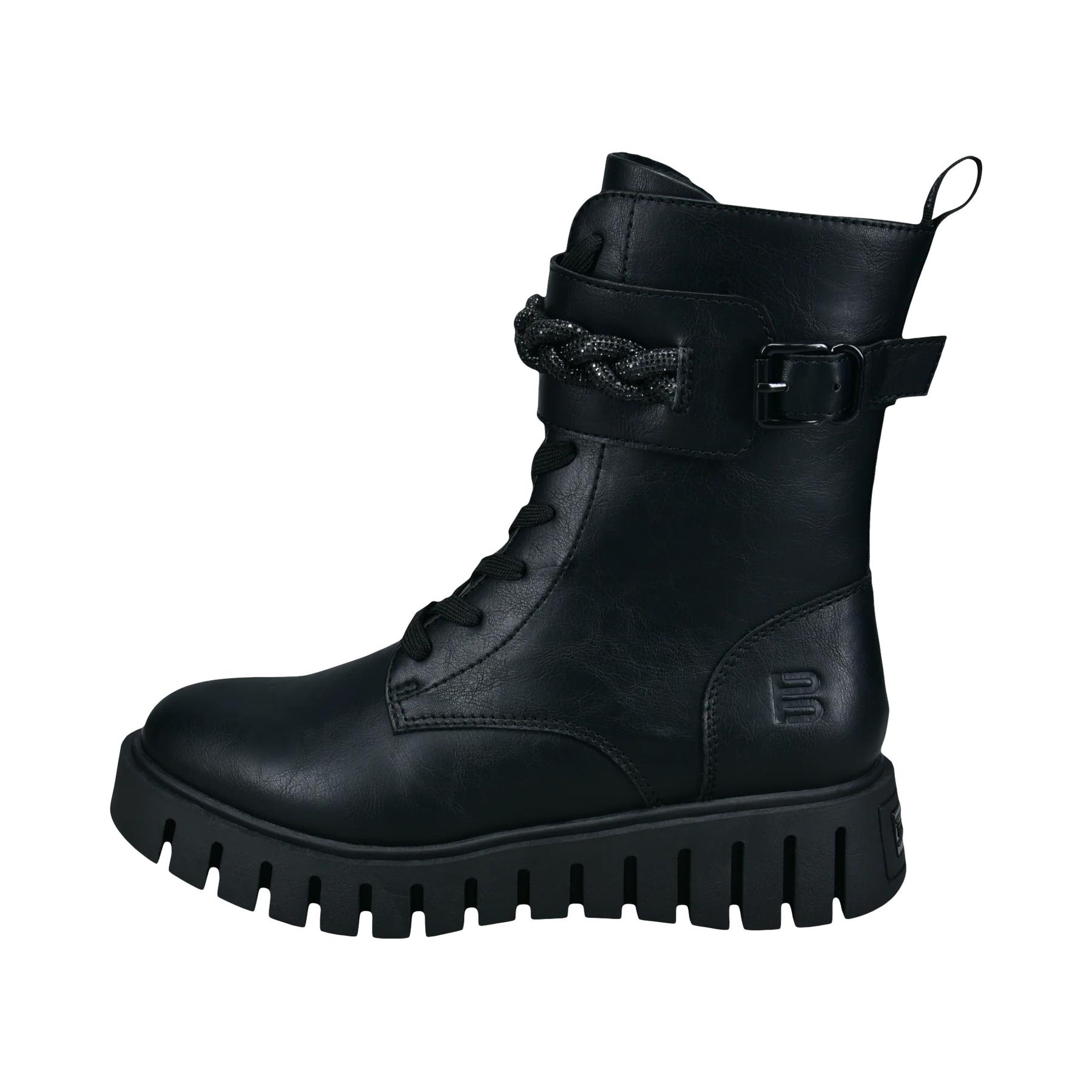 4069545048591 - Schnürstiefeletten mit Reißverschluss und geflochtener Riemen für Damen TTBagatt