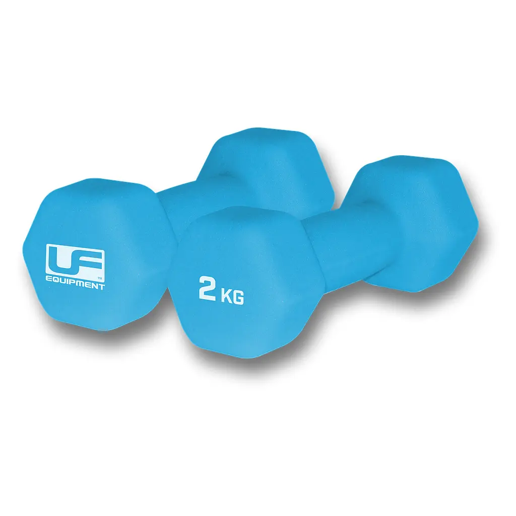 Ufe Unisex Bleu Neoprene-Covered Hexagonal Dumbbell (X2)