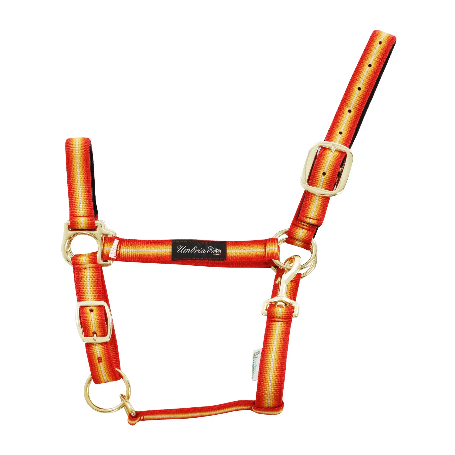 Umbria Equitazione Rouge Nylon Horse Halter With Leather Reinforcement